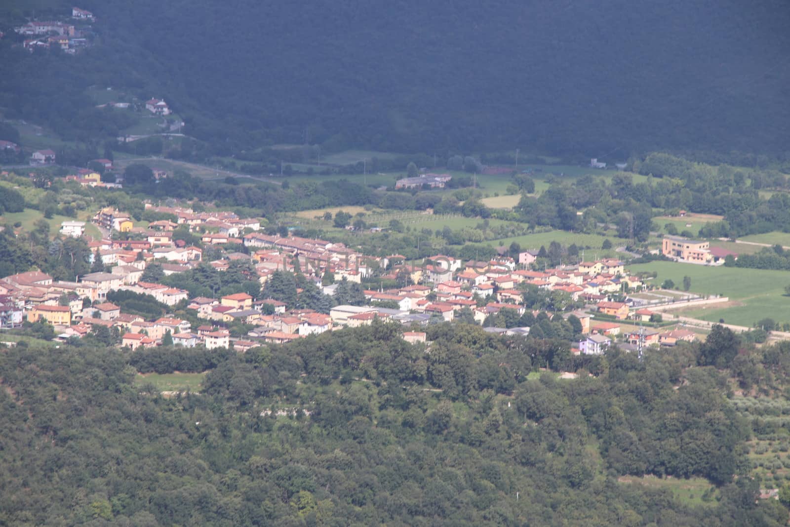 view of Brescia, a city in northern Italy from the mountain