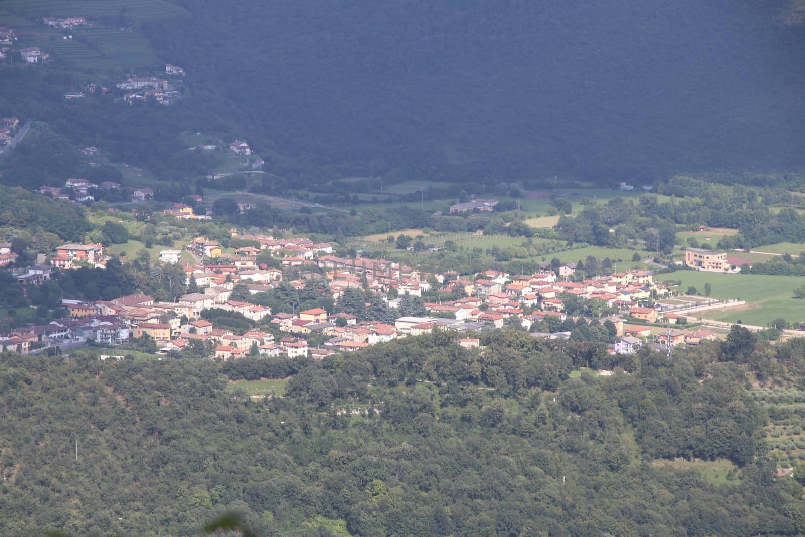 view of Brescia, a city in northern Italy from the mountain