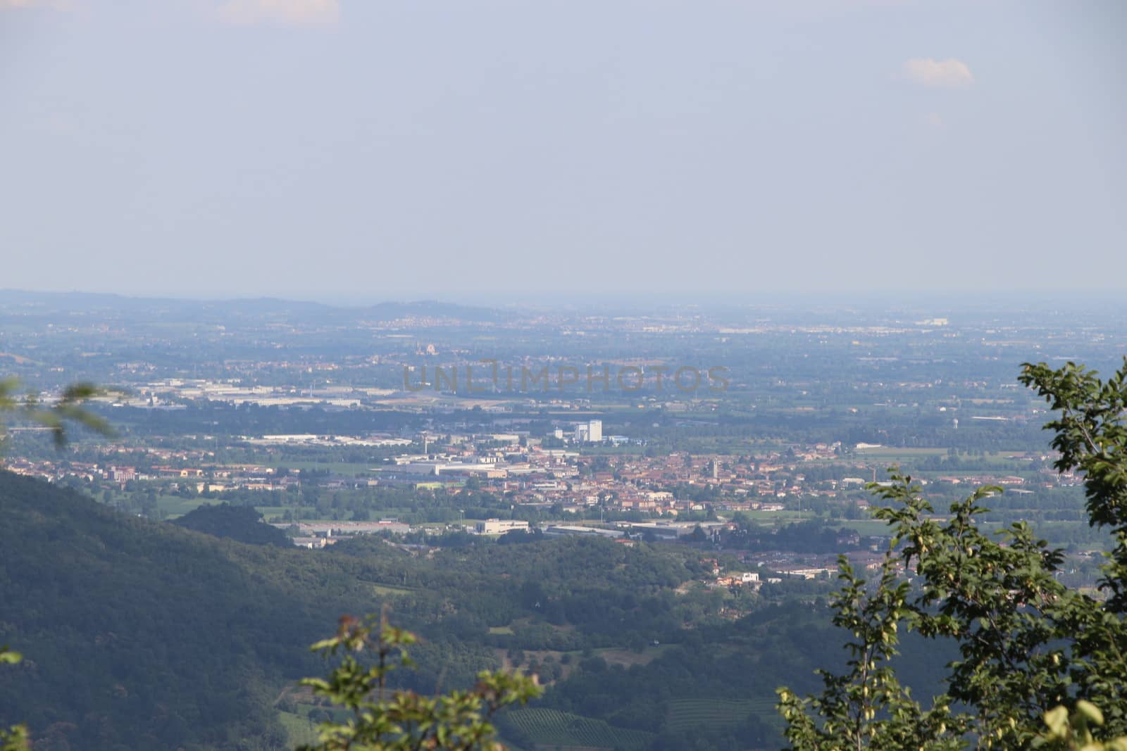 view of Brescia, a city in northern Italy from the mountain