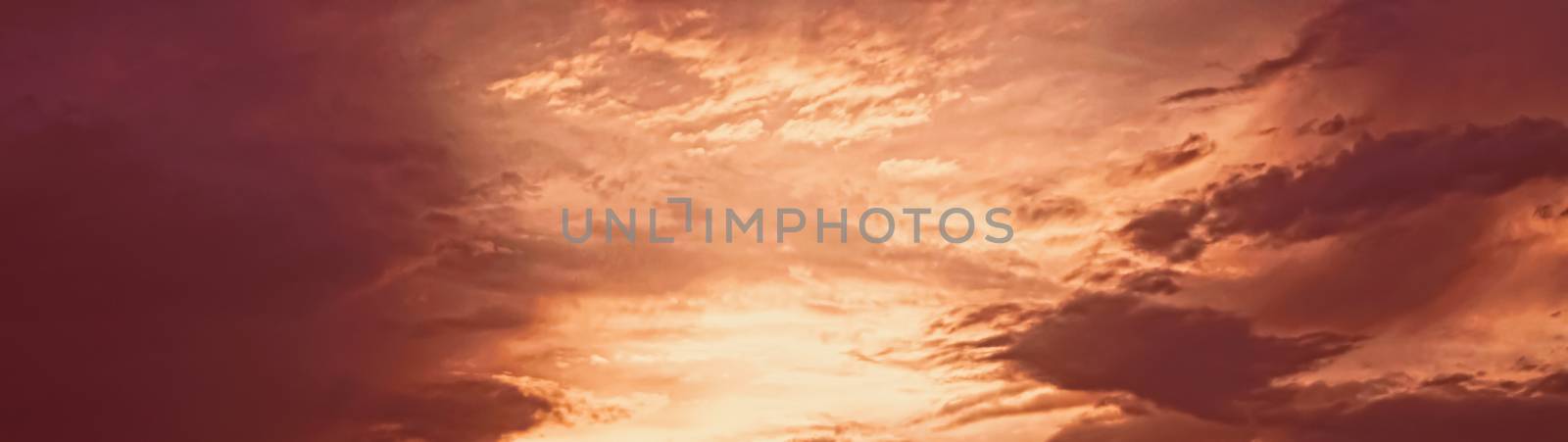 Dramatic cloudy sky at sunrise, nature and background