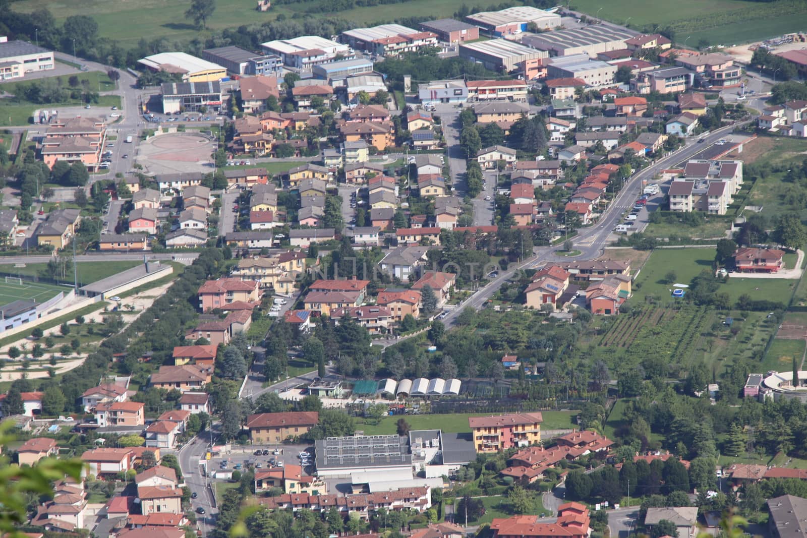 view of Brescia, a city in northern Italy from the mountain