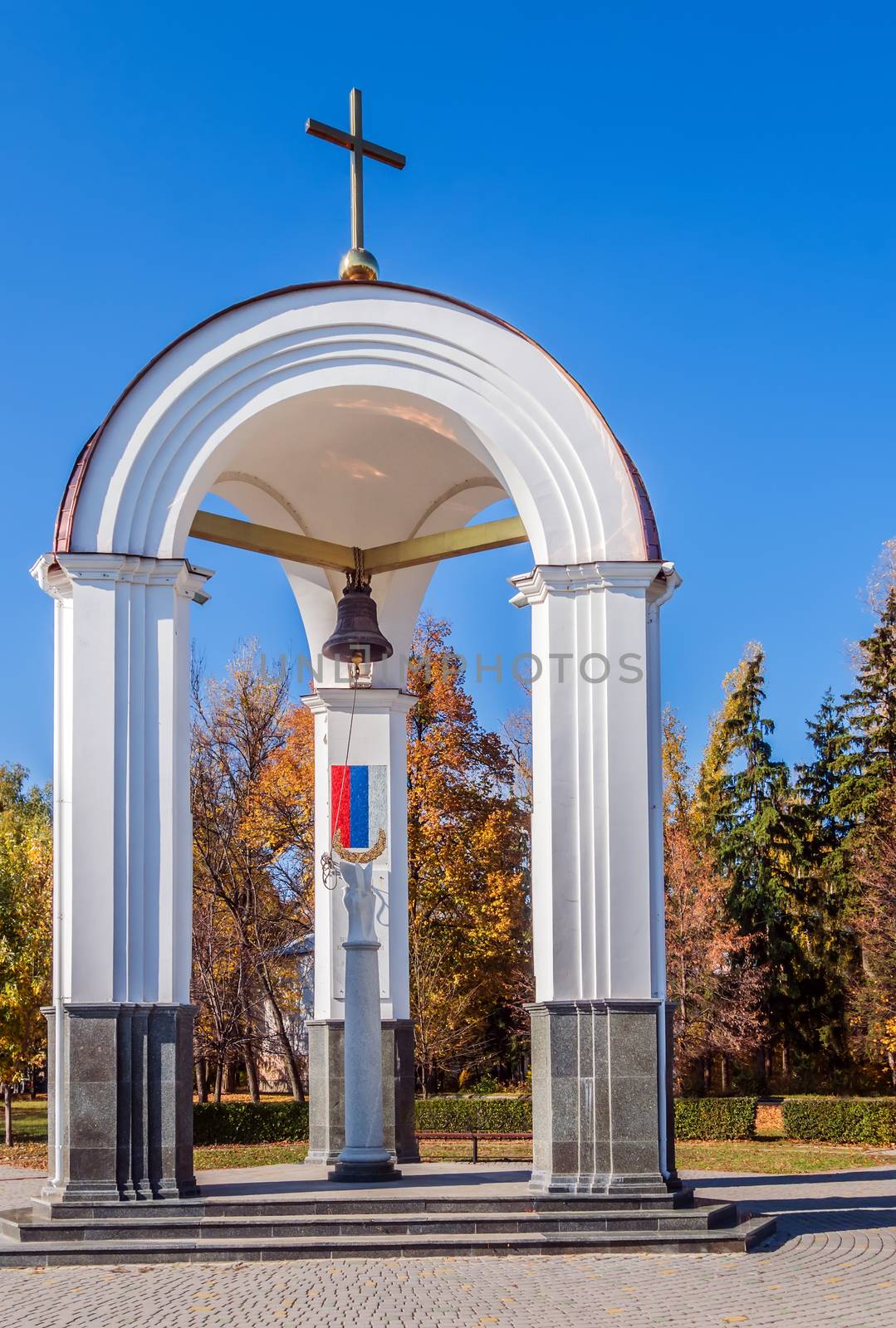 Ukraine Historical cultural preservation The Field of Poltava Battle. Rotunda of memory Swedish Memorial Poltava battle site in Ukraine, Great Northern War 1709.