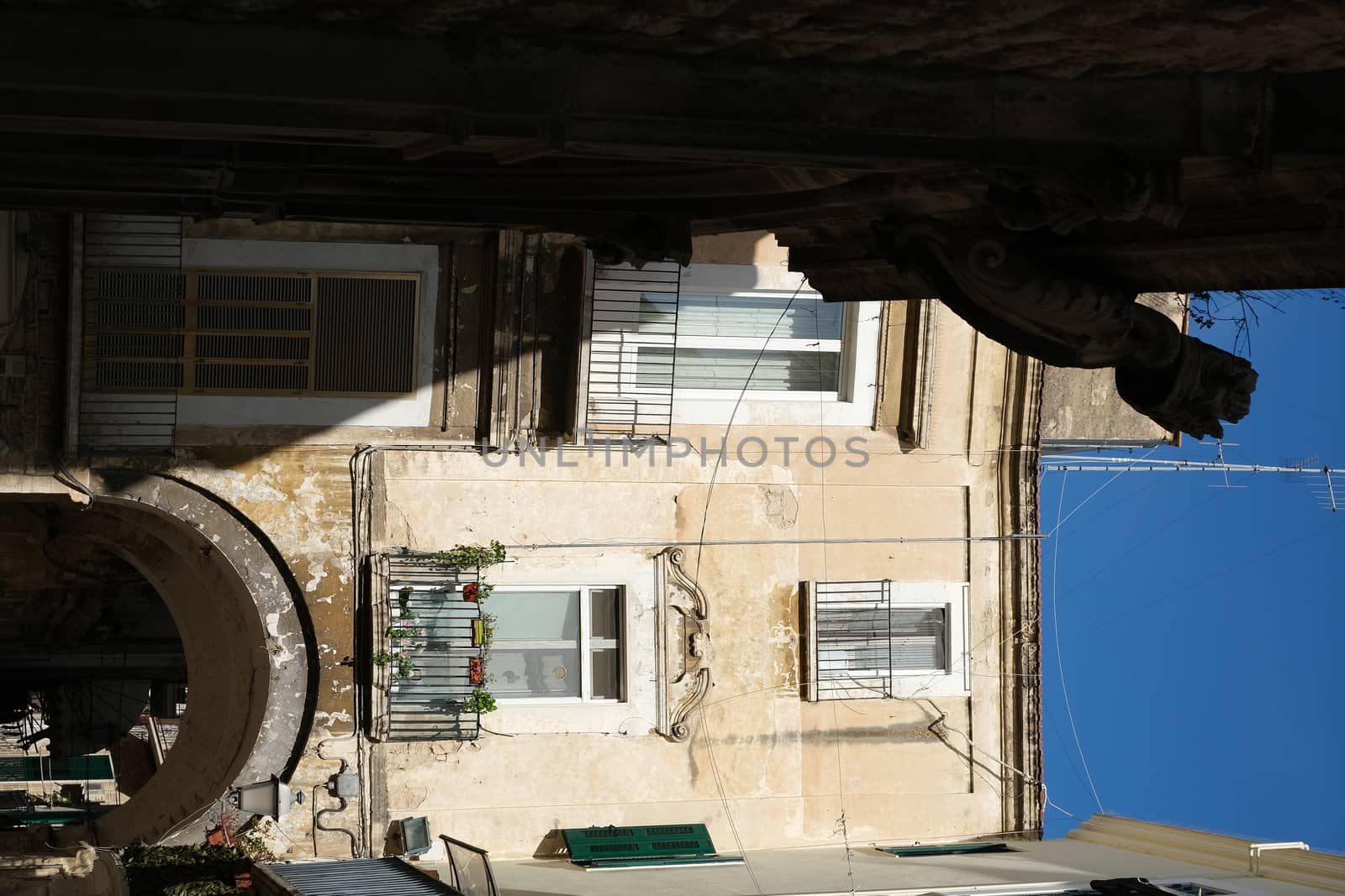 Ancient houses in the alleys of the city of Bari. Bari, Puglia, Italy. 