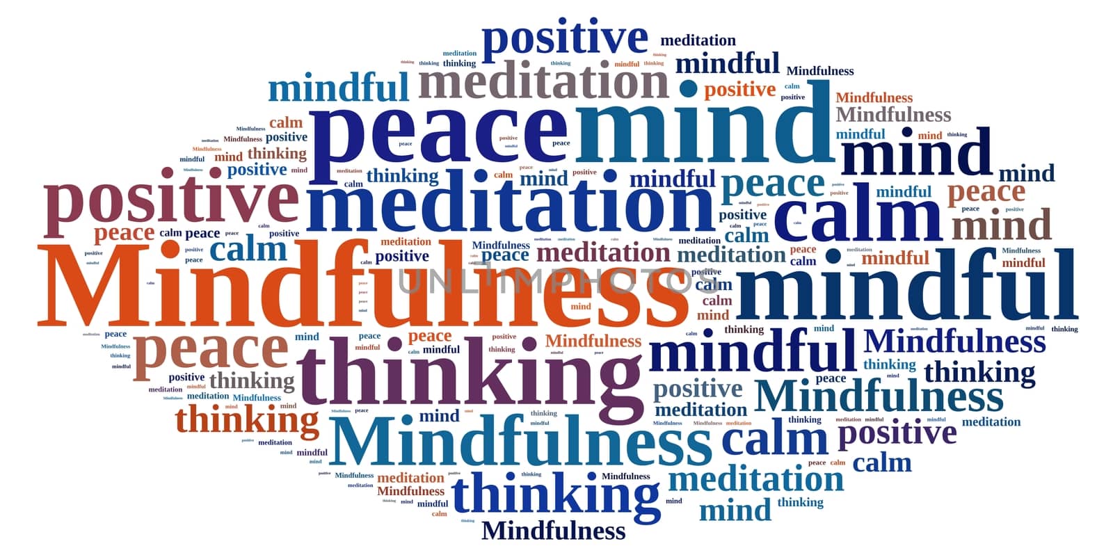 Mindfulness concept illustration with word. by CreativePhotoSpain