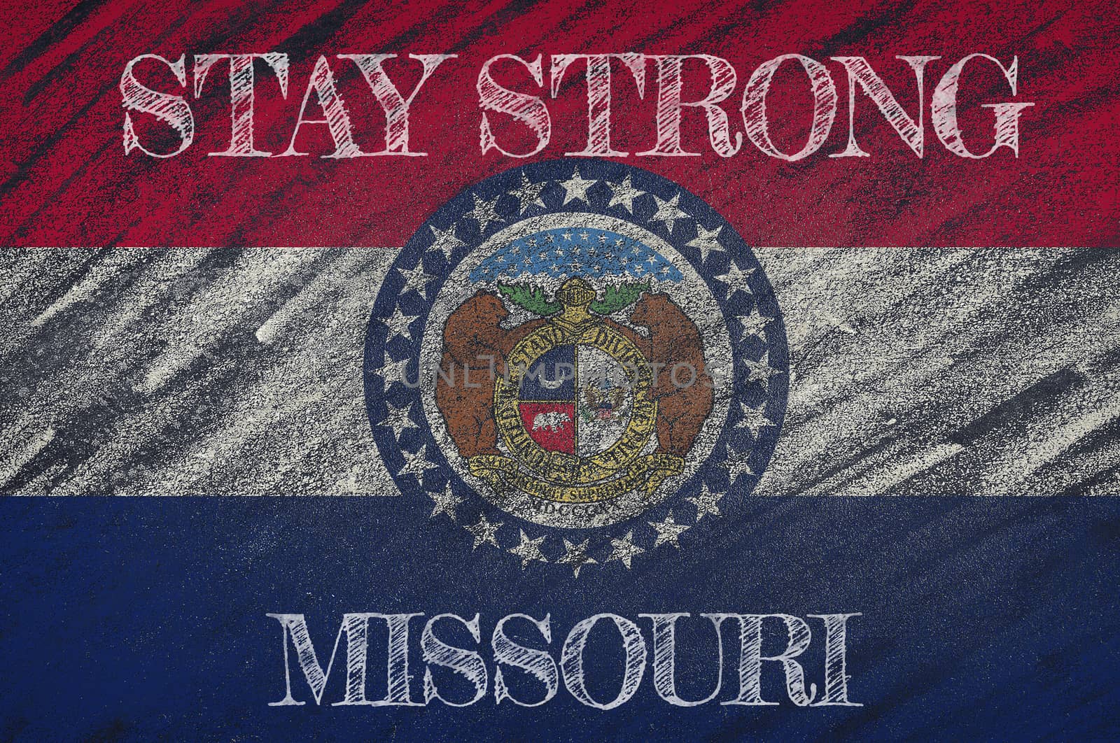 Missouri ,flag illustration. Coronavirus danger area, quarantined country. Stay strong. by CreativePhotoSpain