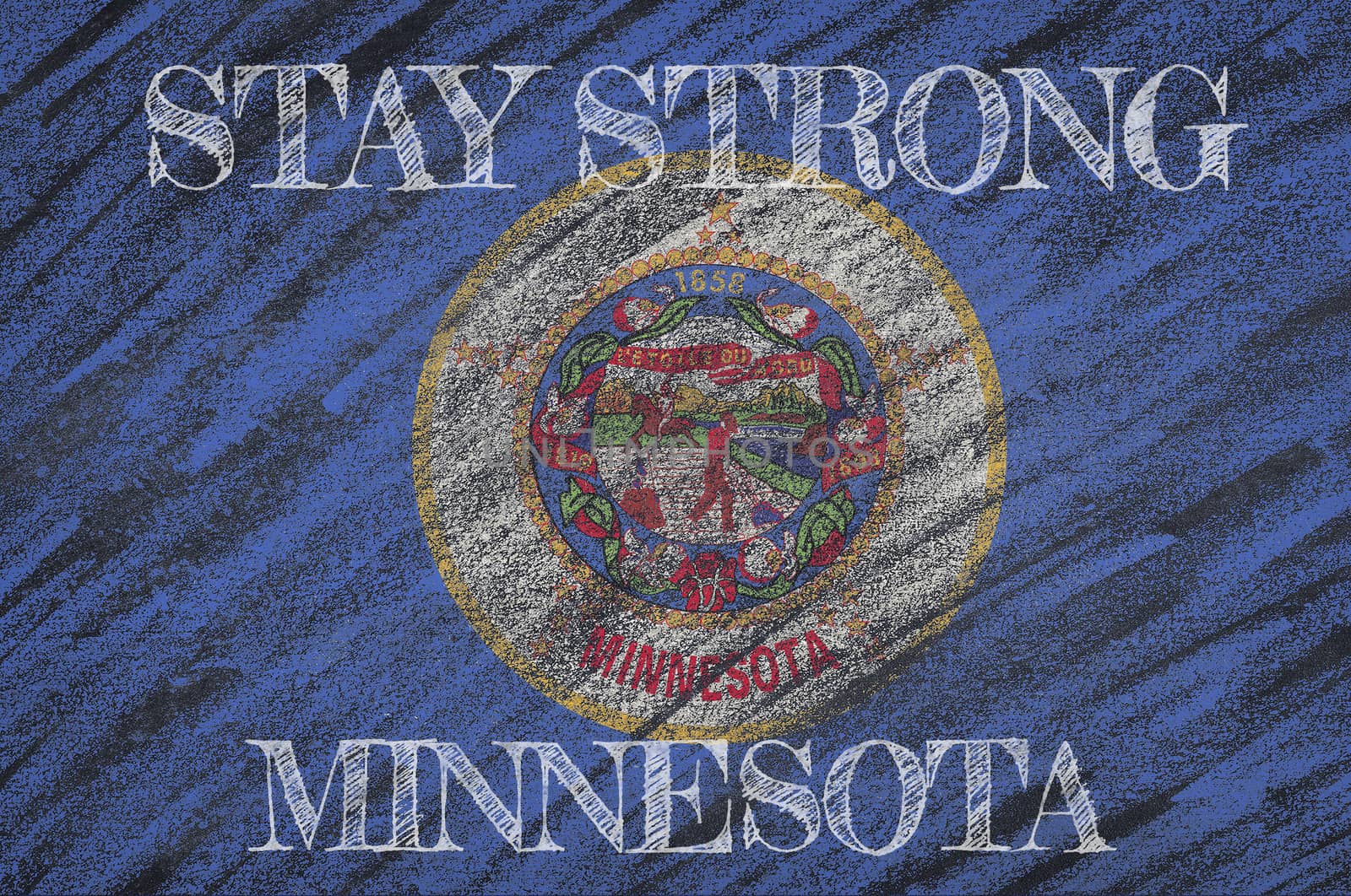 COVID-19 warning. Quarantine zone Covid 19 on Minnesota ,flag illustration. Coronavirus danger area, quarantined country. Stay strong.