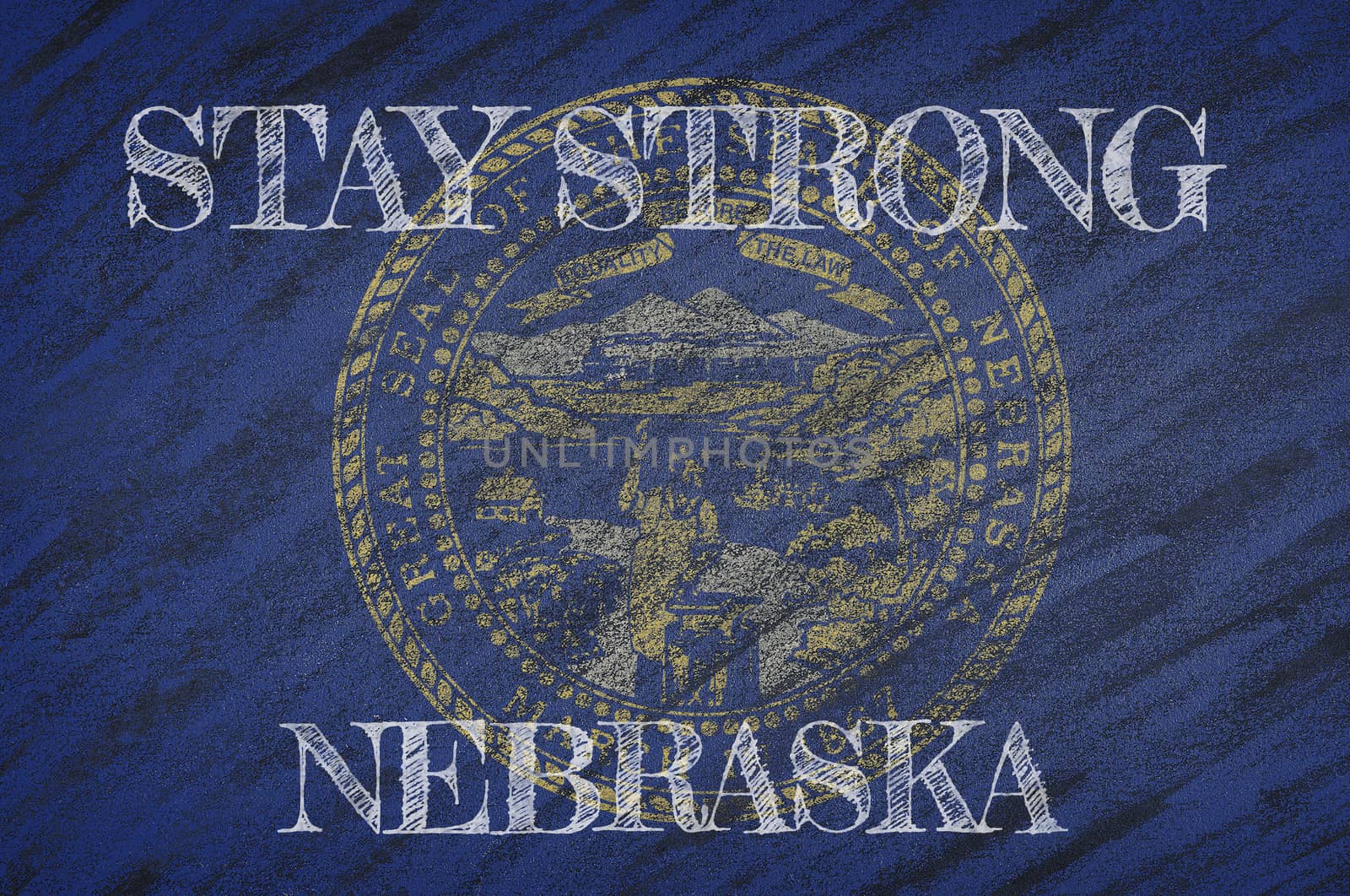 Nebraska ,flag illustration. Coronavirus danger area, quarantined country. Stay strong. by CreativePhotoSpain