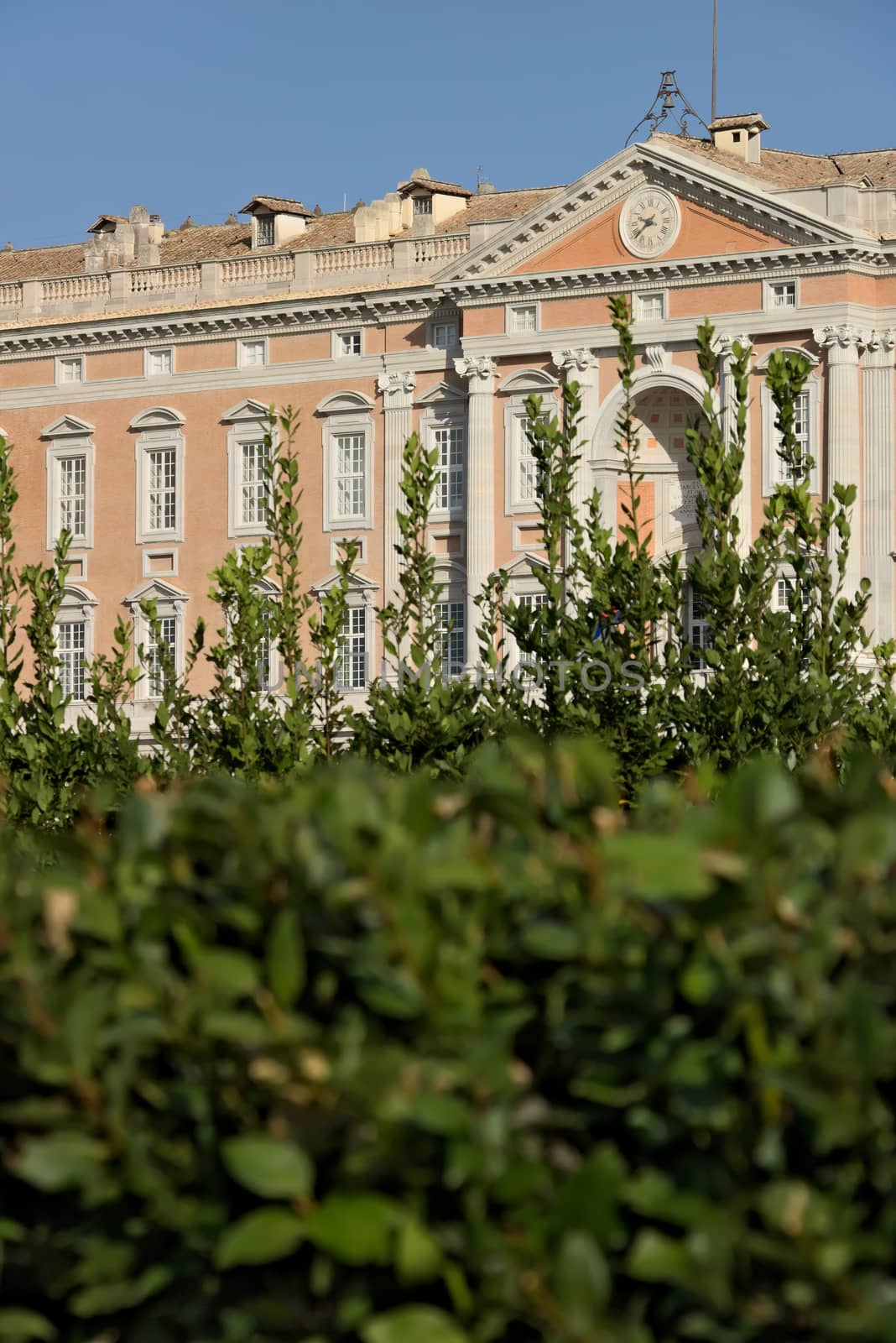 Main external  facade of the Royal Palace of Caserta (Italy). Designed by the architect Luigi Vanvitelli from 1751