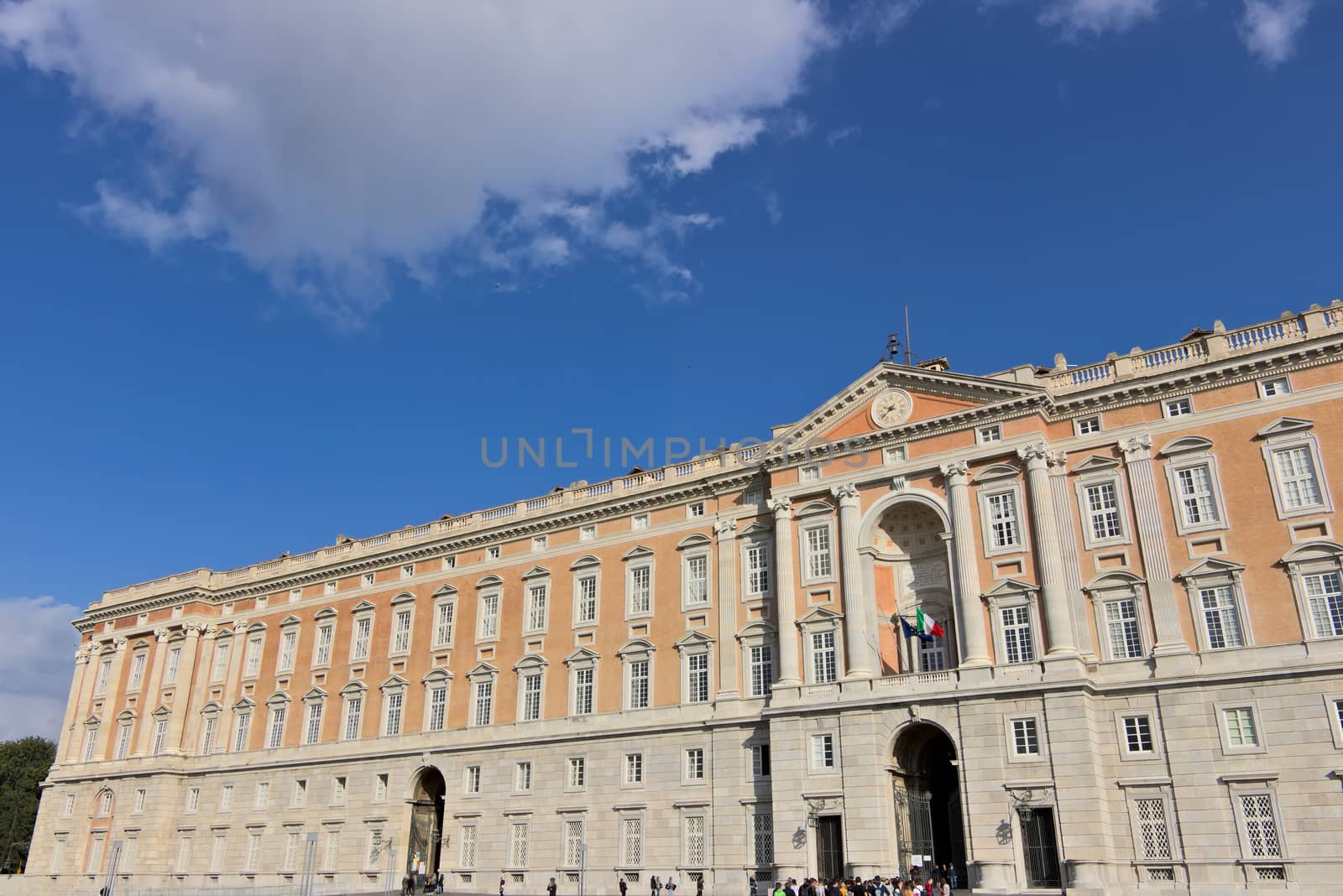 Main external facade of the Royal Palace of Caserta. Italy