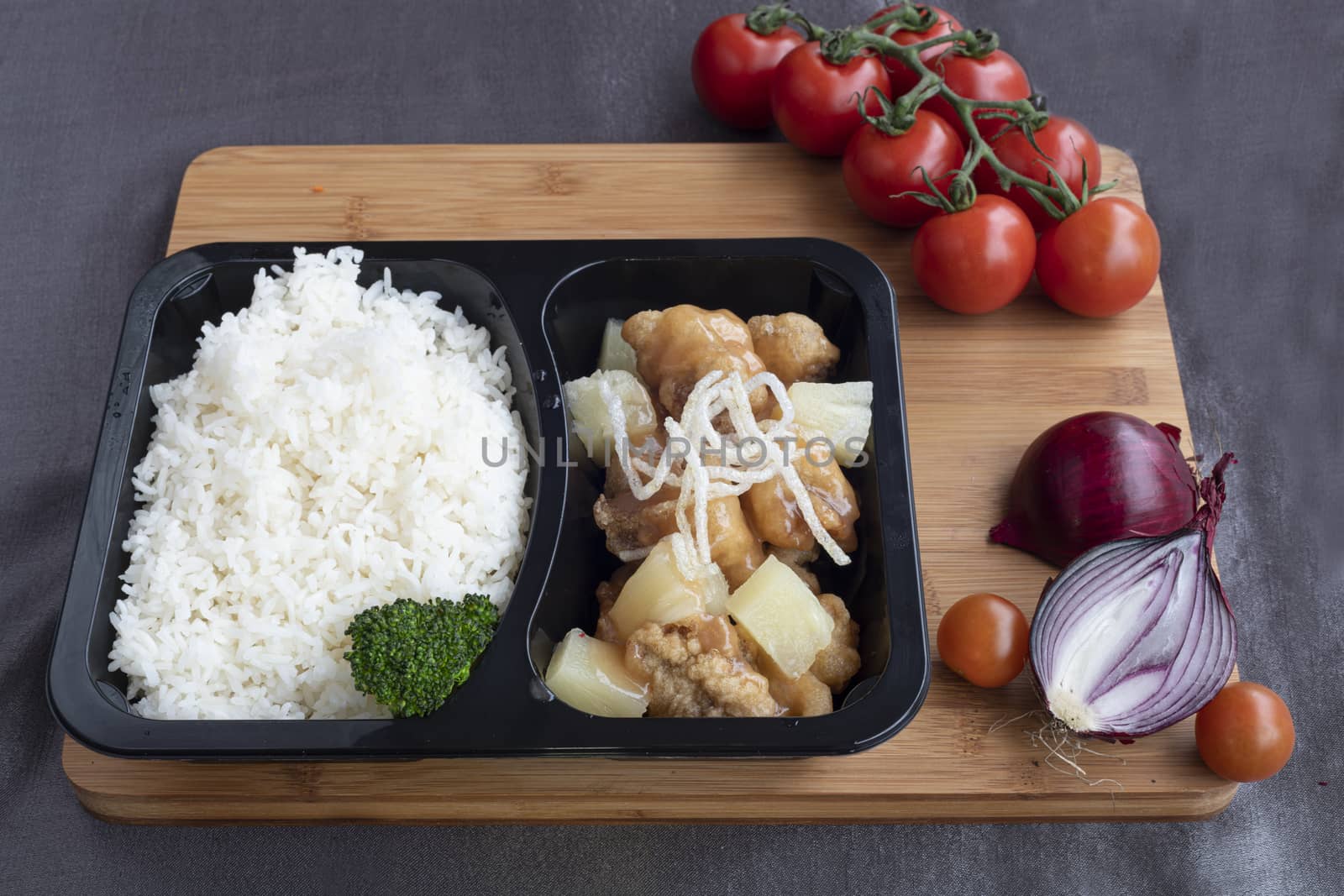 Sweat and saour pork served with white rice