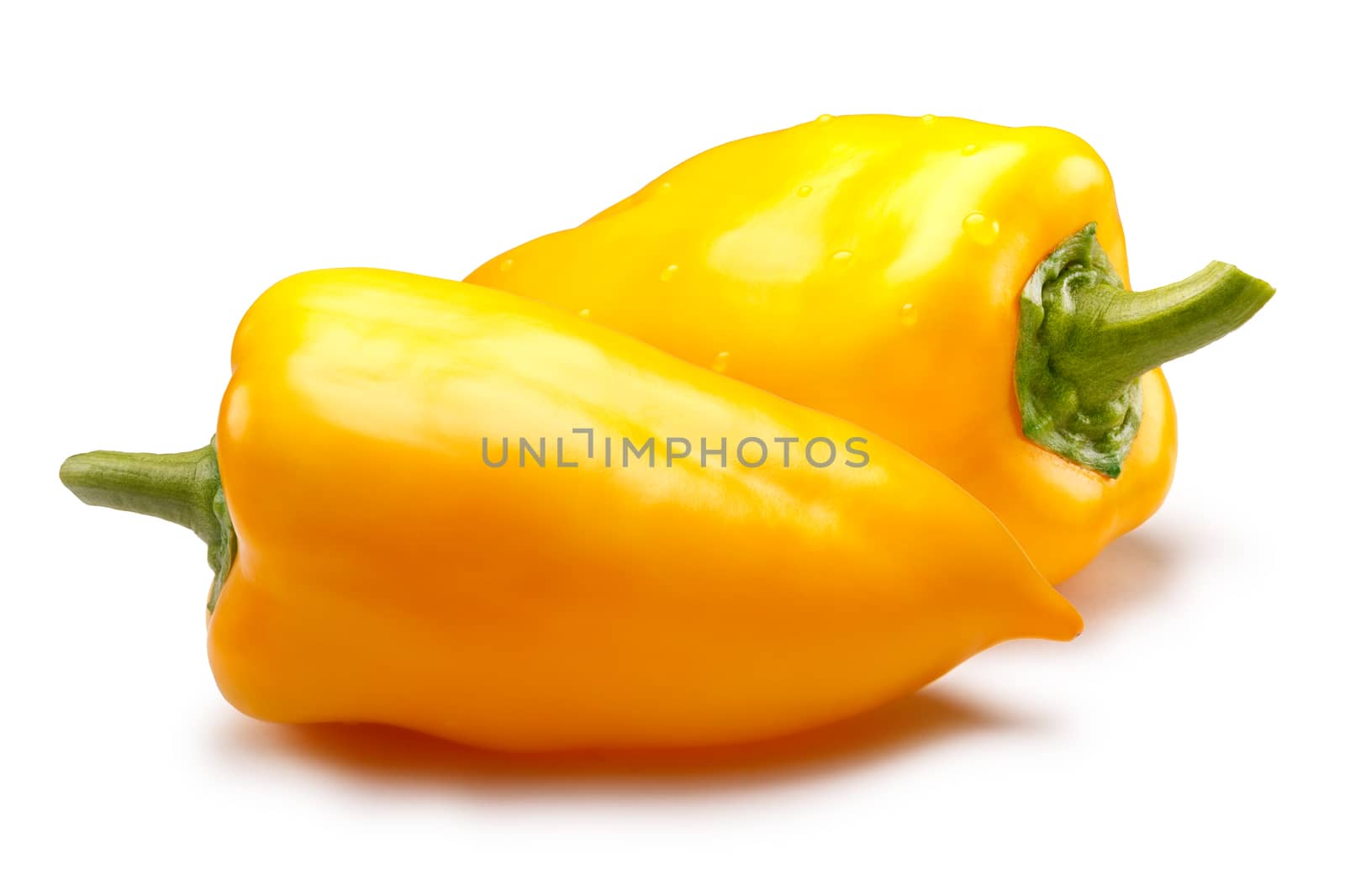 Sweet bell peppers, amber, together. Clipping paths, shadows separated, infinite depth of field. Design elements