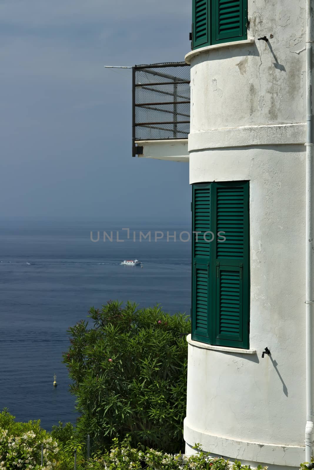 A modern-looking house in a village in the Cinque Terre. (Province of La Spezia)