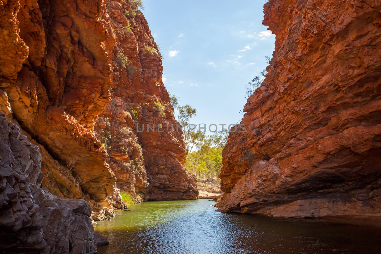 The iconic Simpsons Gap and its fascinating rock formations in MacDonnell Ranges National Park, near Alice Springs in the Northern Territory, Australia