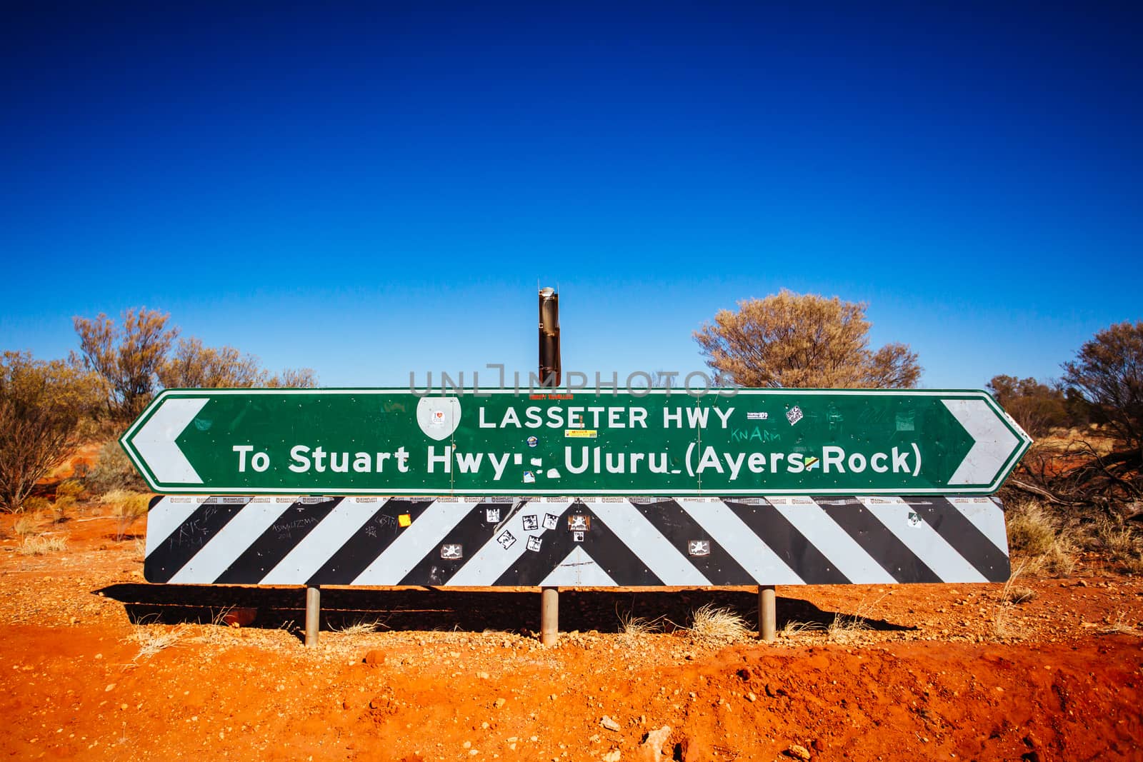 Uluru Road Sign in Outback Australia by FiledIMAGE