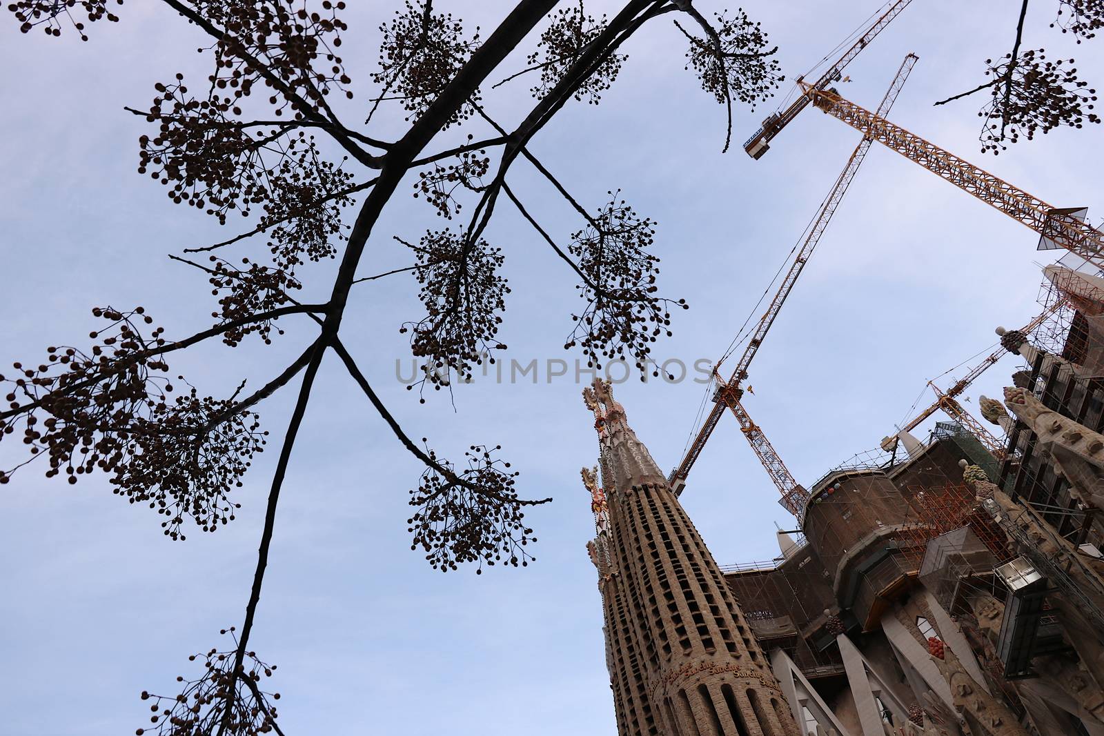 The construction site of the Sagrada Familia originally designed by Paolo_Grassi