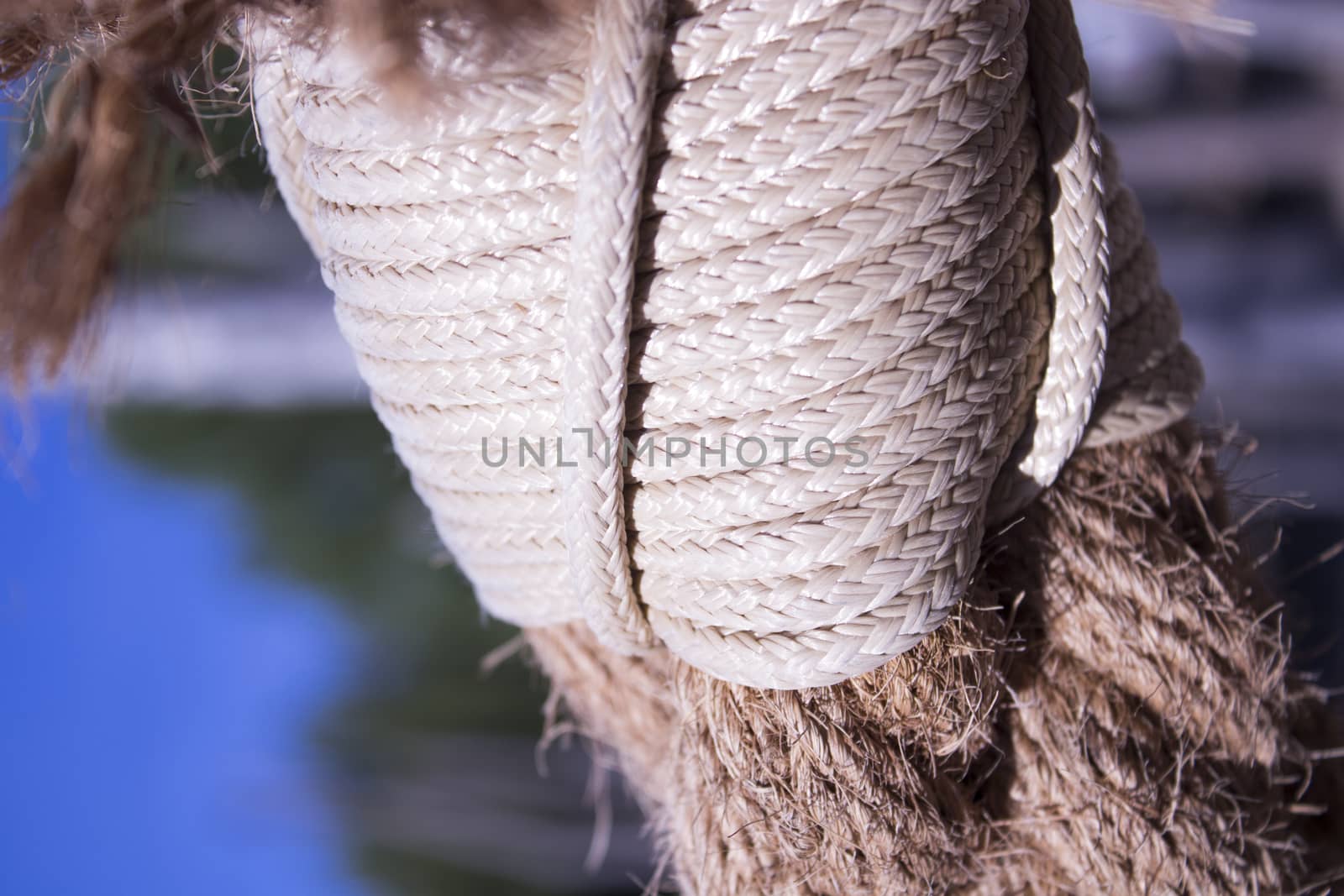 Thick brown rope for acrobatics sports