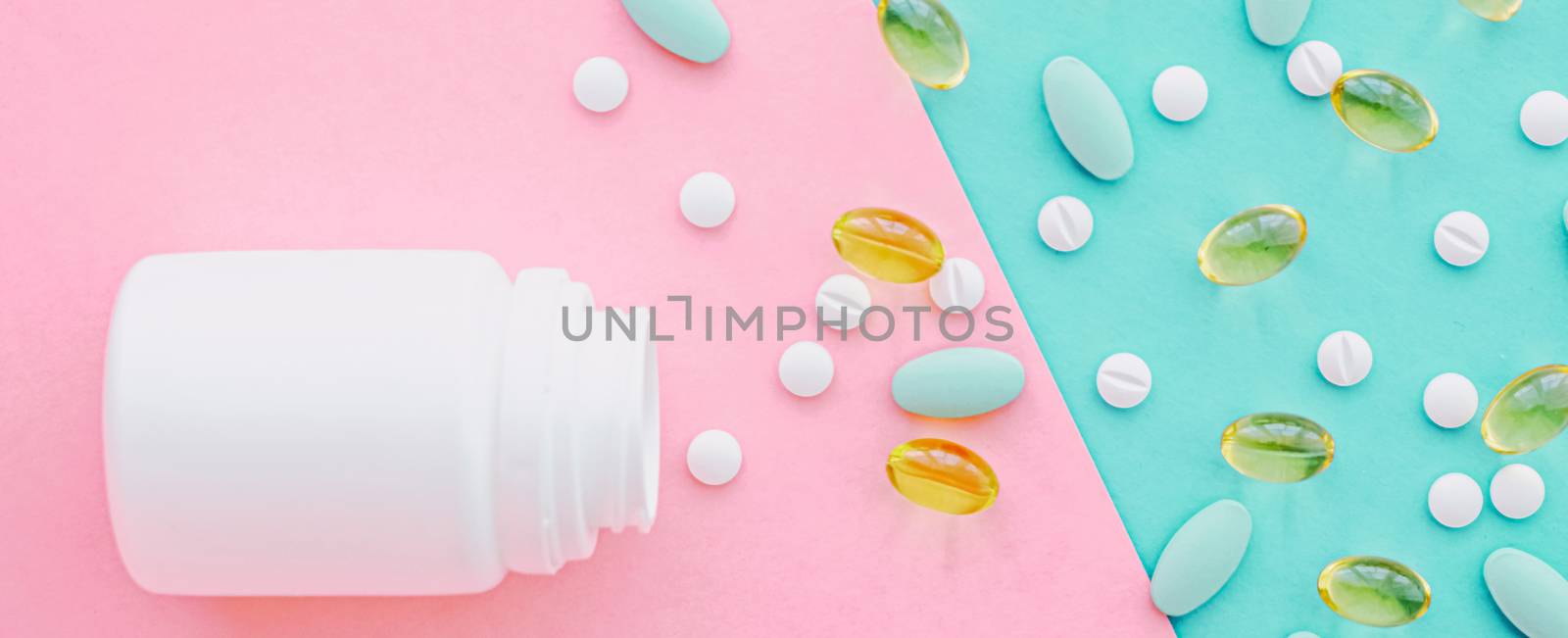 Medical pills and drugs, medicine for health care and therapy by Anneleven