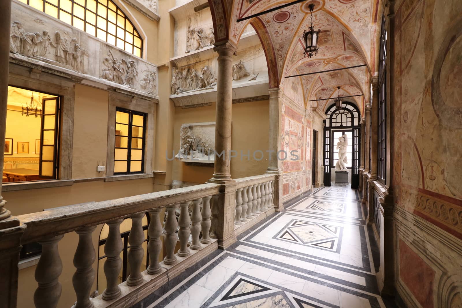 Inside of the Carrara Academy of Fine Arts. Marble floors, sculp by Paolo_Grassi