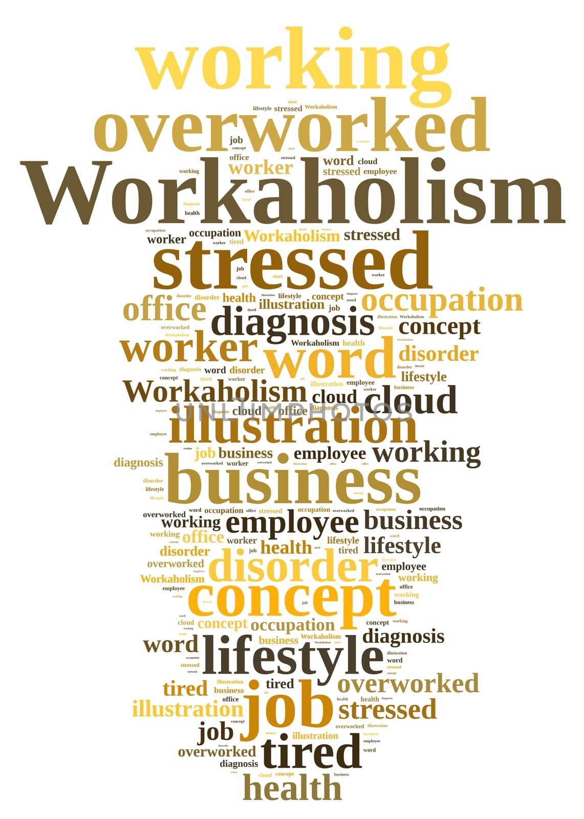 Word cloud on the subject of workaholism. by CreativePhotoSpain