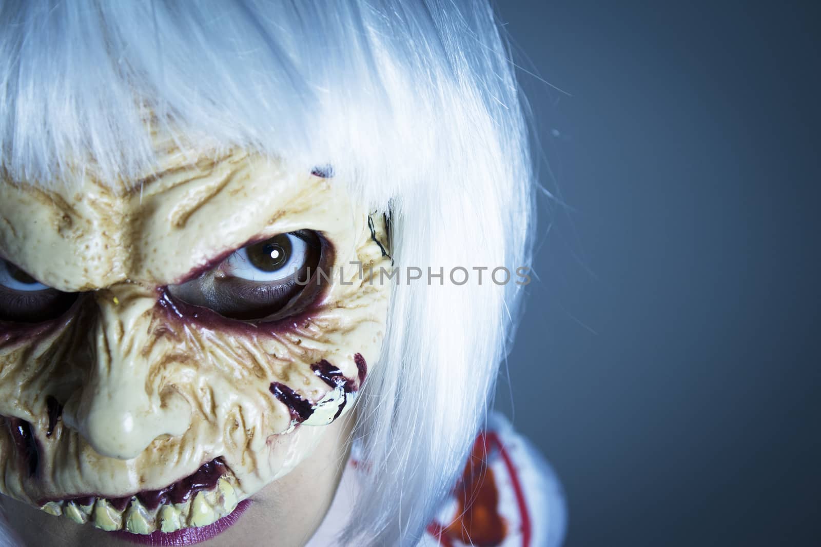 Woman dressed as a killer nurse for Halloween night