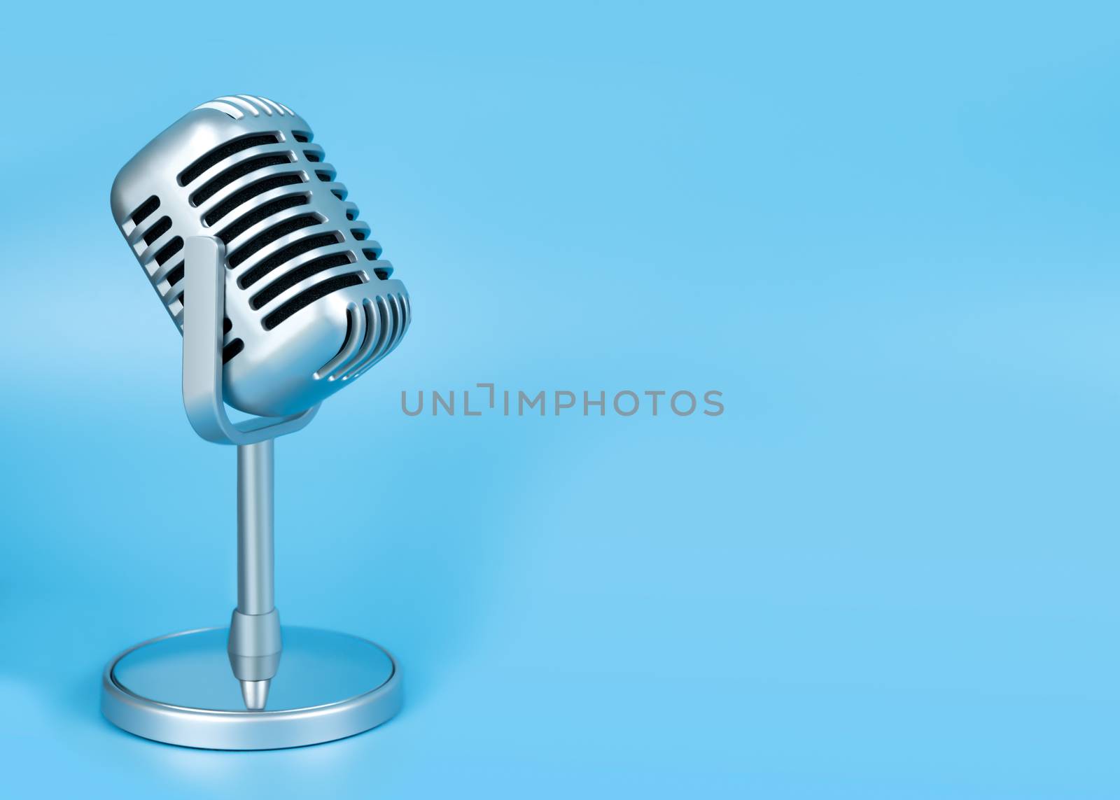 Retro microphone on blue background by Buttus_casso