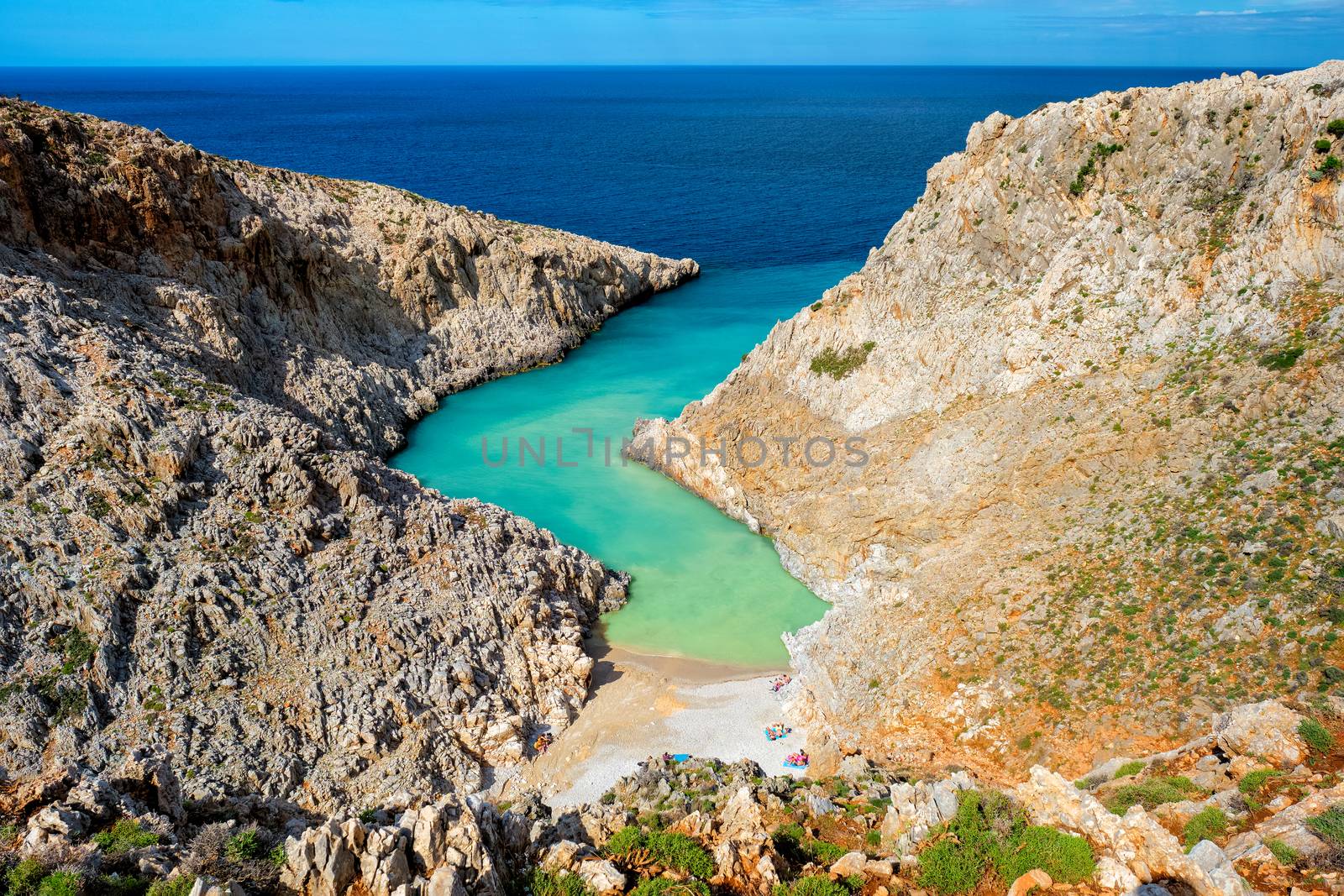 Seitan Limania Agiou Stefanou beach in Chania region on Crete, Greece