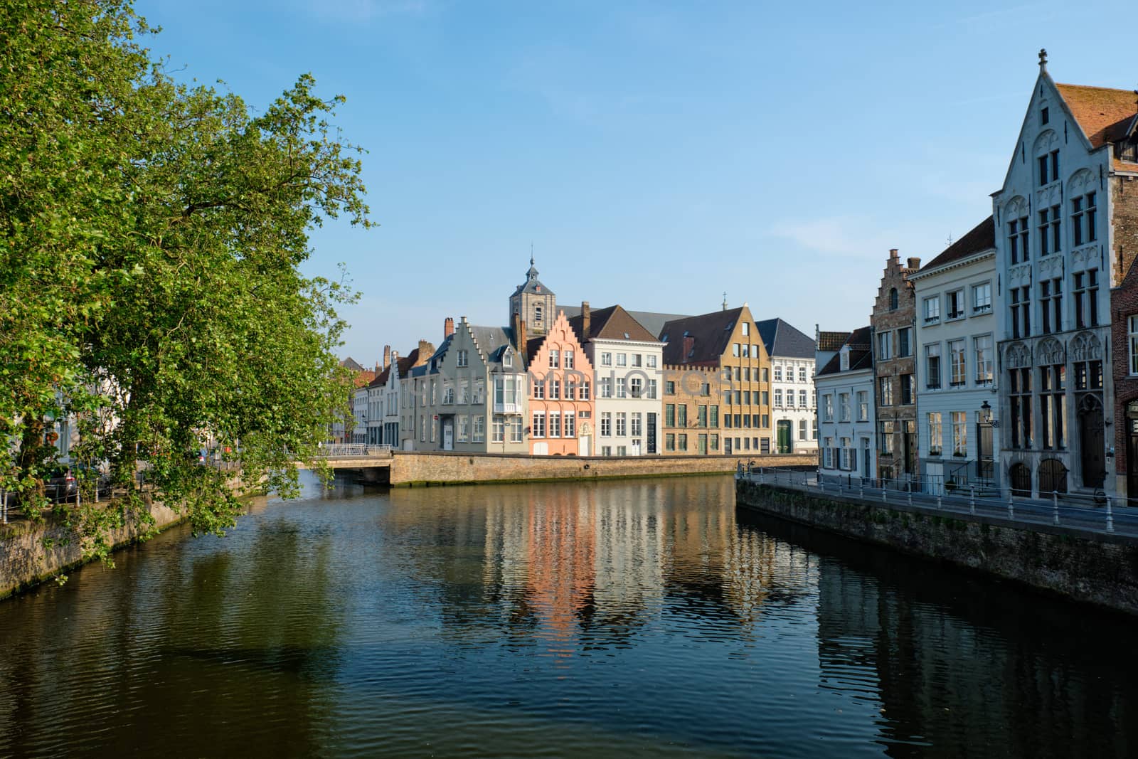 Brugge canal and old houses. Bruges, Belgium by dimol