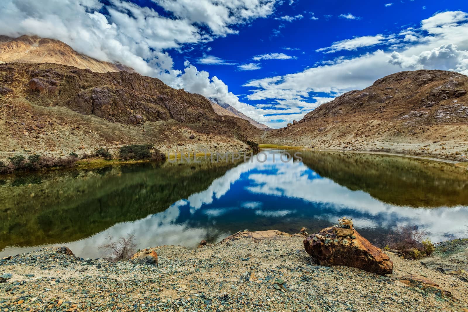 Lohan Tso mountain lake. Nubra valley, Ladakh, India by dimol