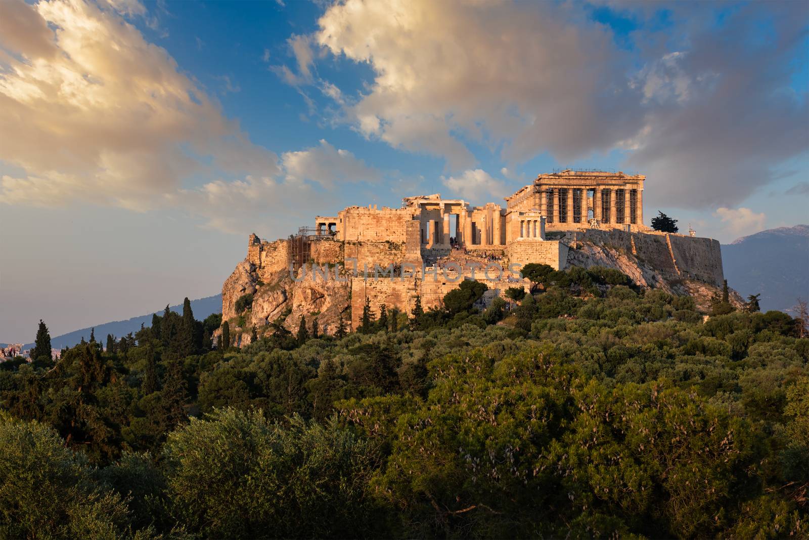 Iconic Parthenon Temple at the Acropolis of Athens, Greece by dimol