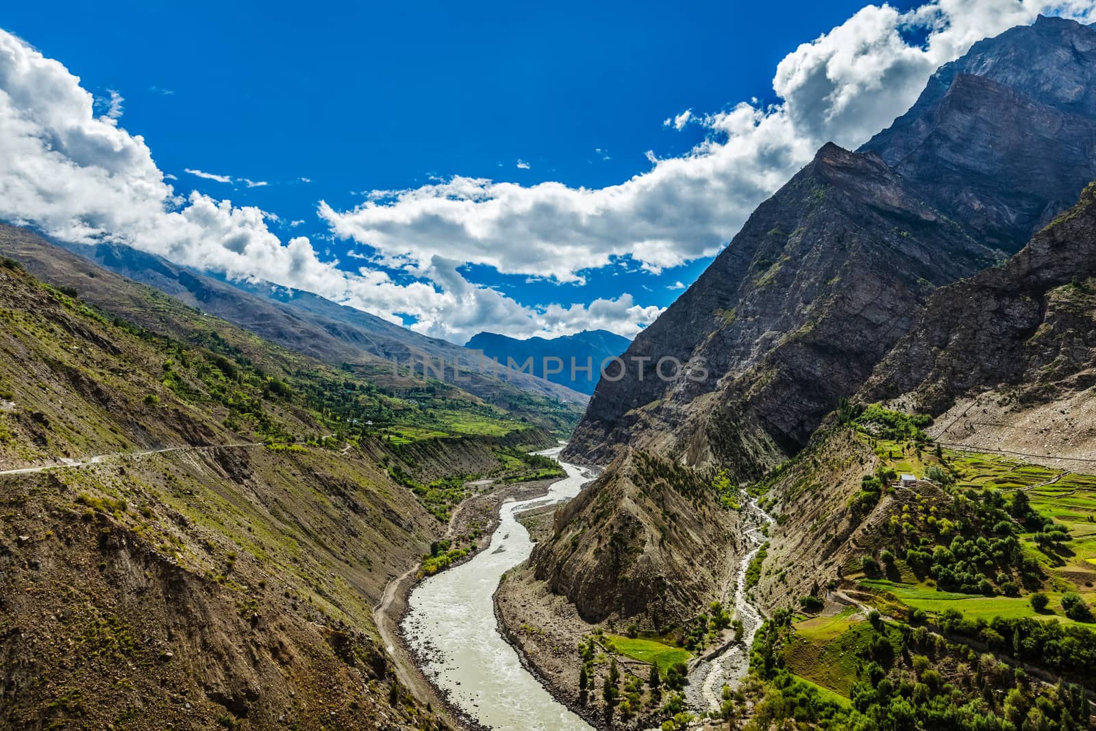 Chandra River in Himalayas by dimol