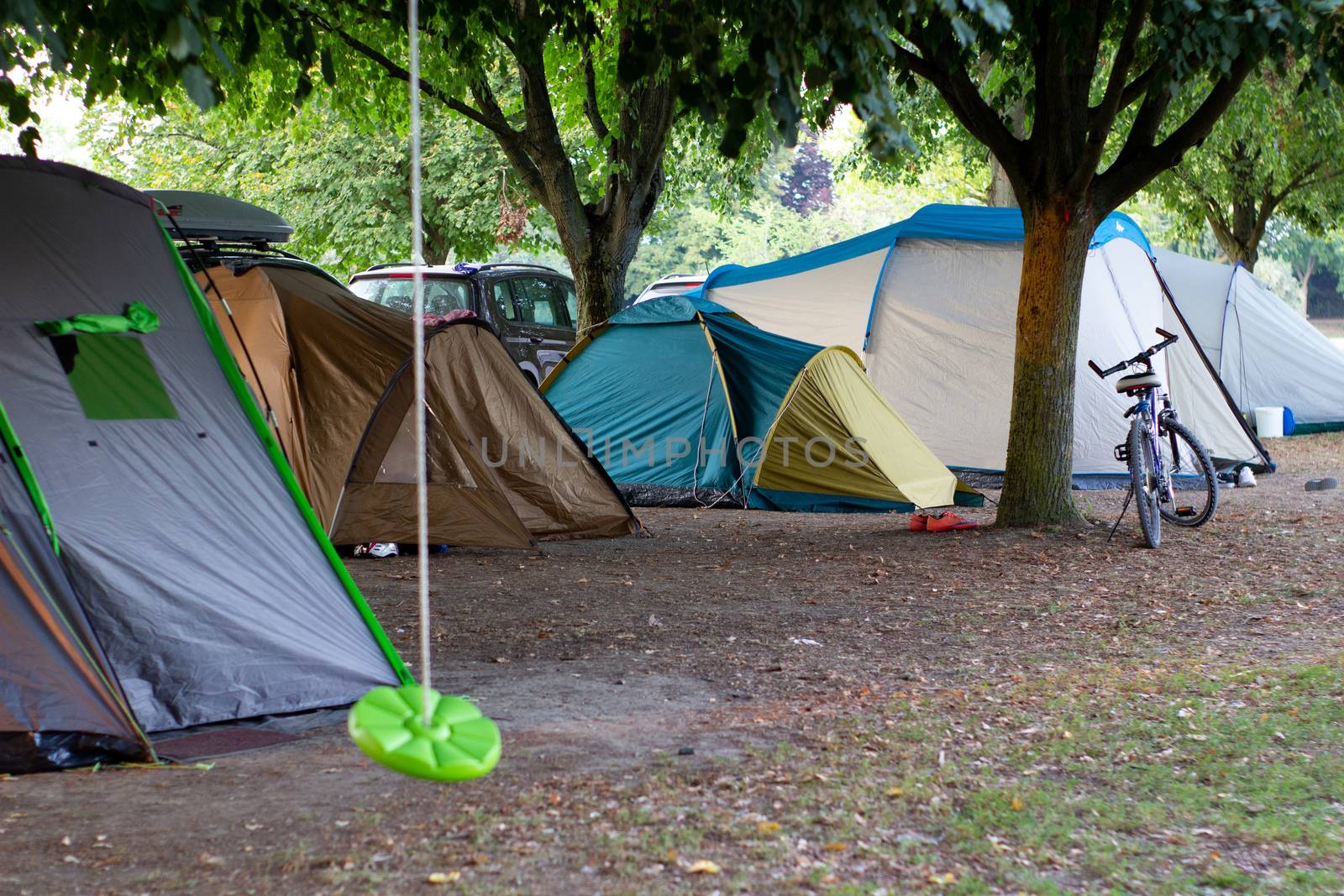 Camping and camping tent. Lake holidays in France. by AnatoliiFoto