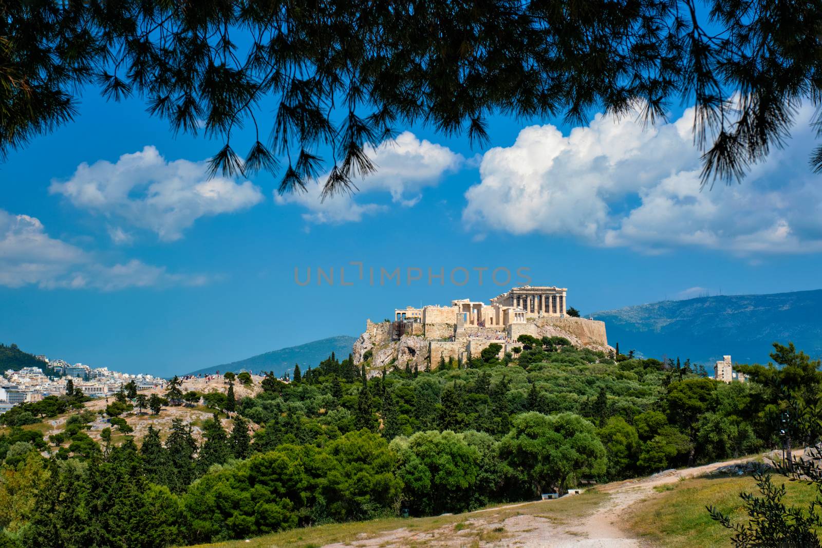 Iconic Parthenon Temple at the Acropolis of Athens, Greece by dimol