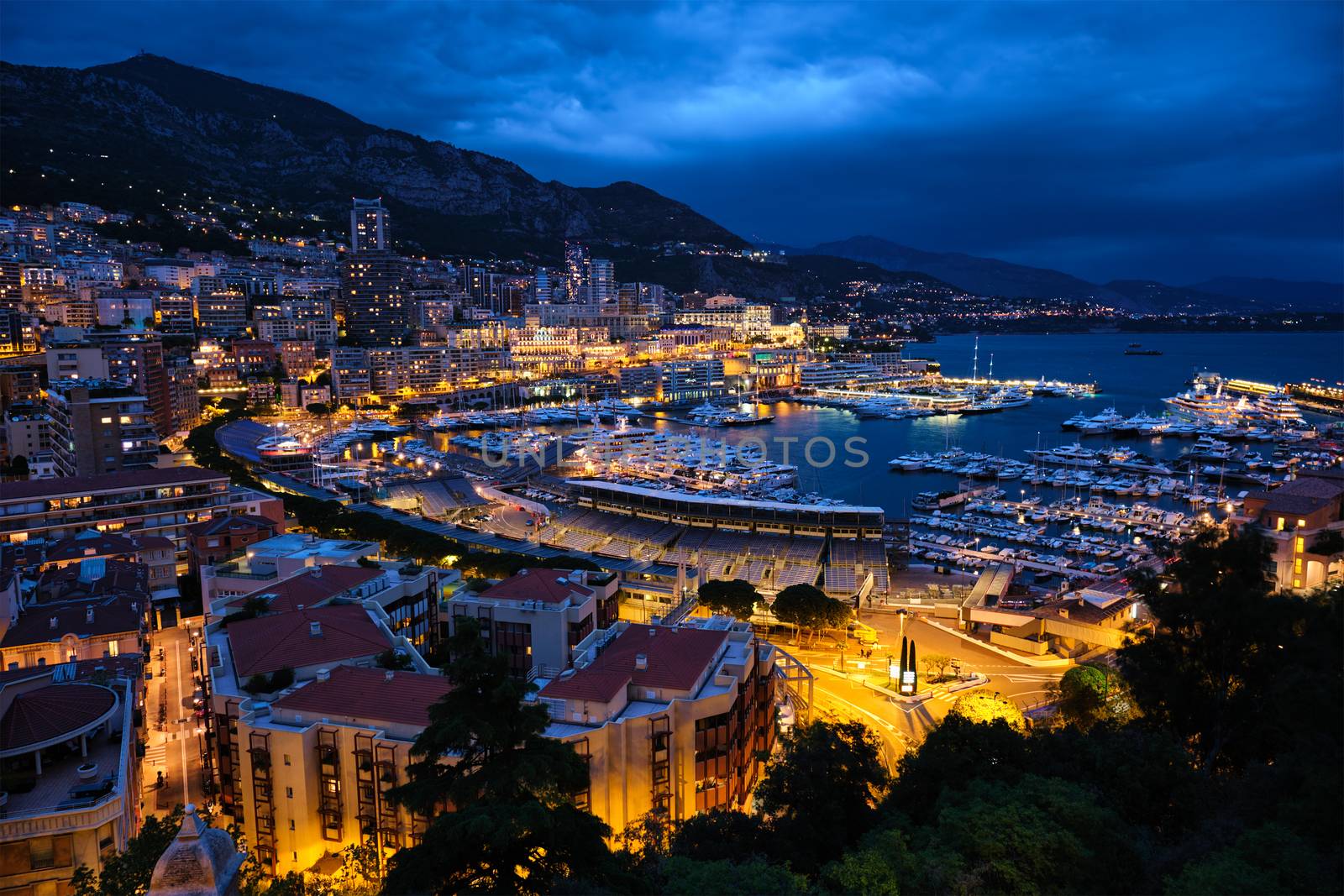 View of Monaco in the night by dimol