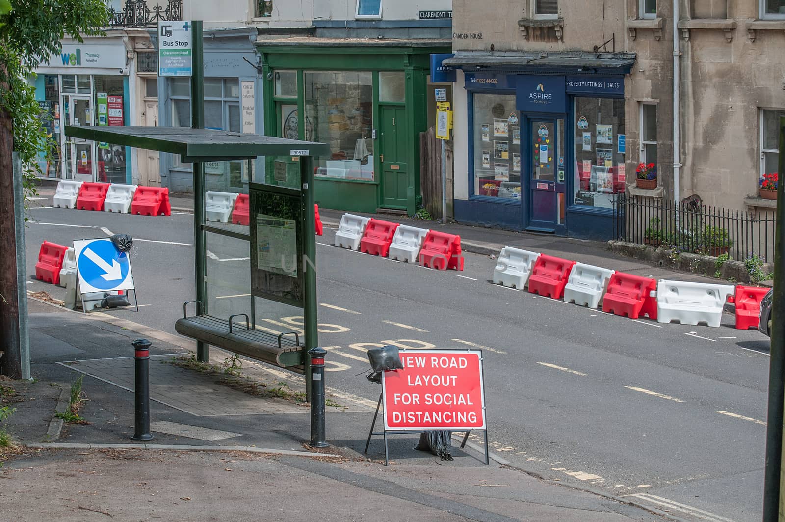 social distancing barriers for pedestrians in england