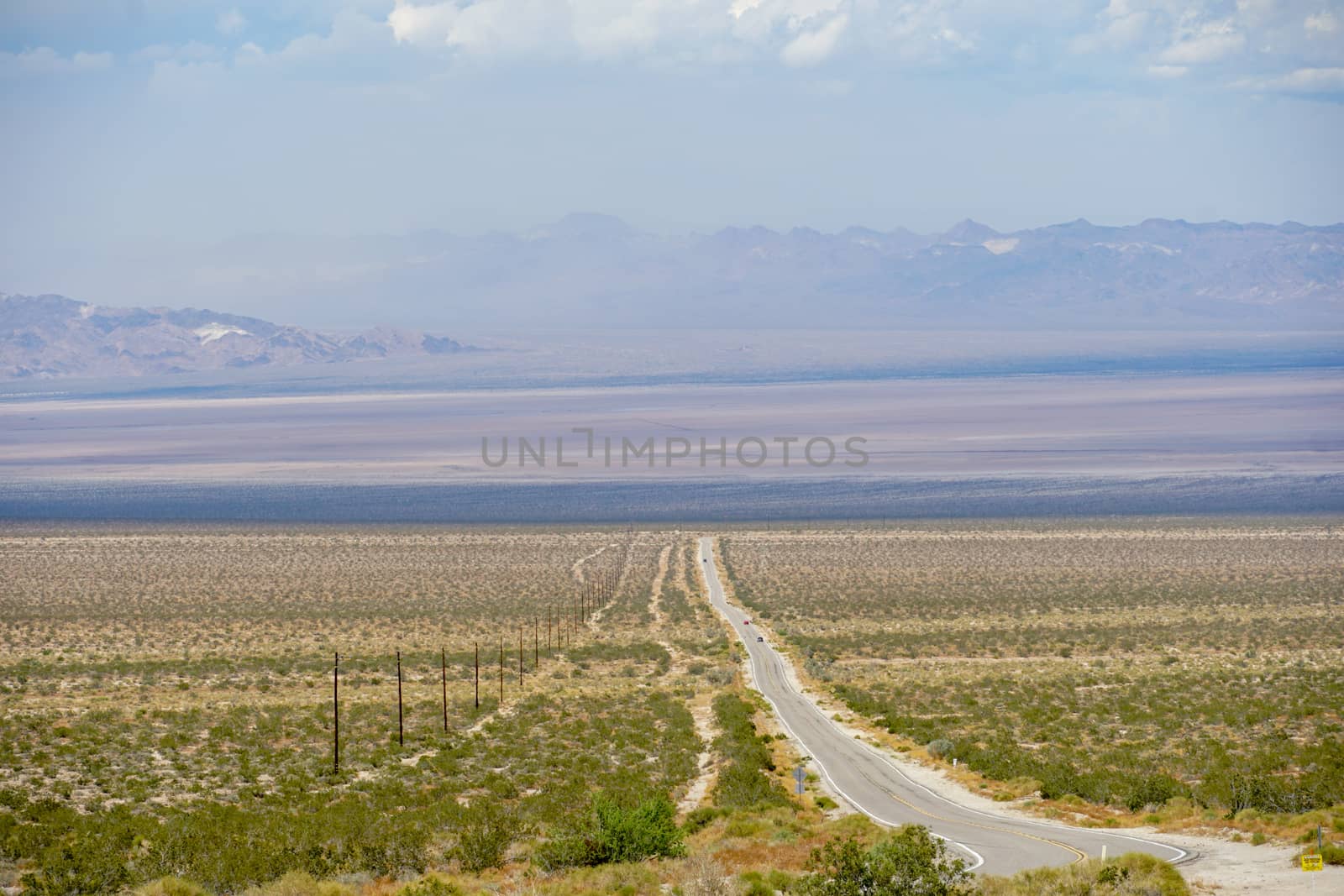 Endless desert road. Adventure travel in a desert. by Bonandbon