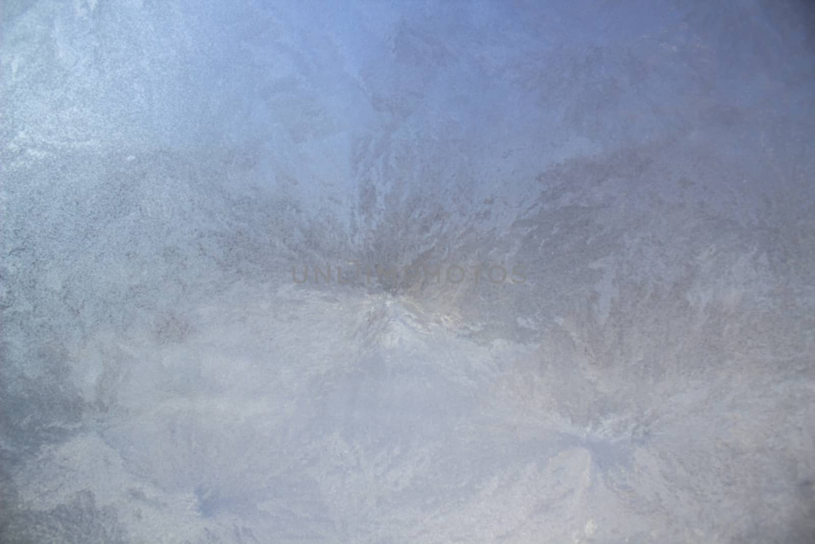 Glass covered with ice during the severe frosts in winter.