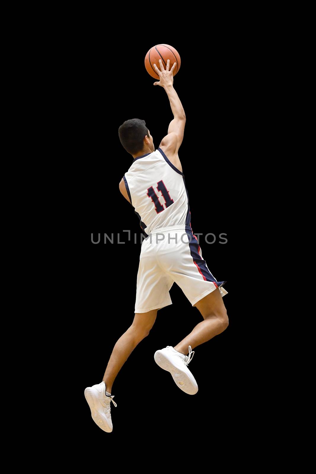 Young athletes making great basketball plays during a game. Slam Dunks and layups