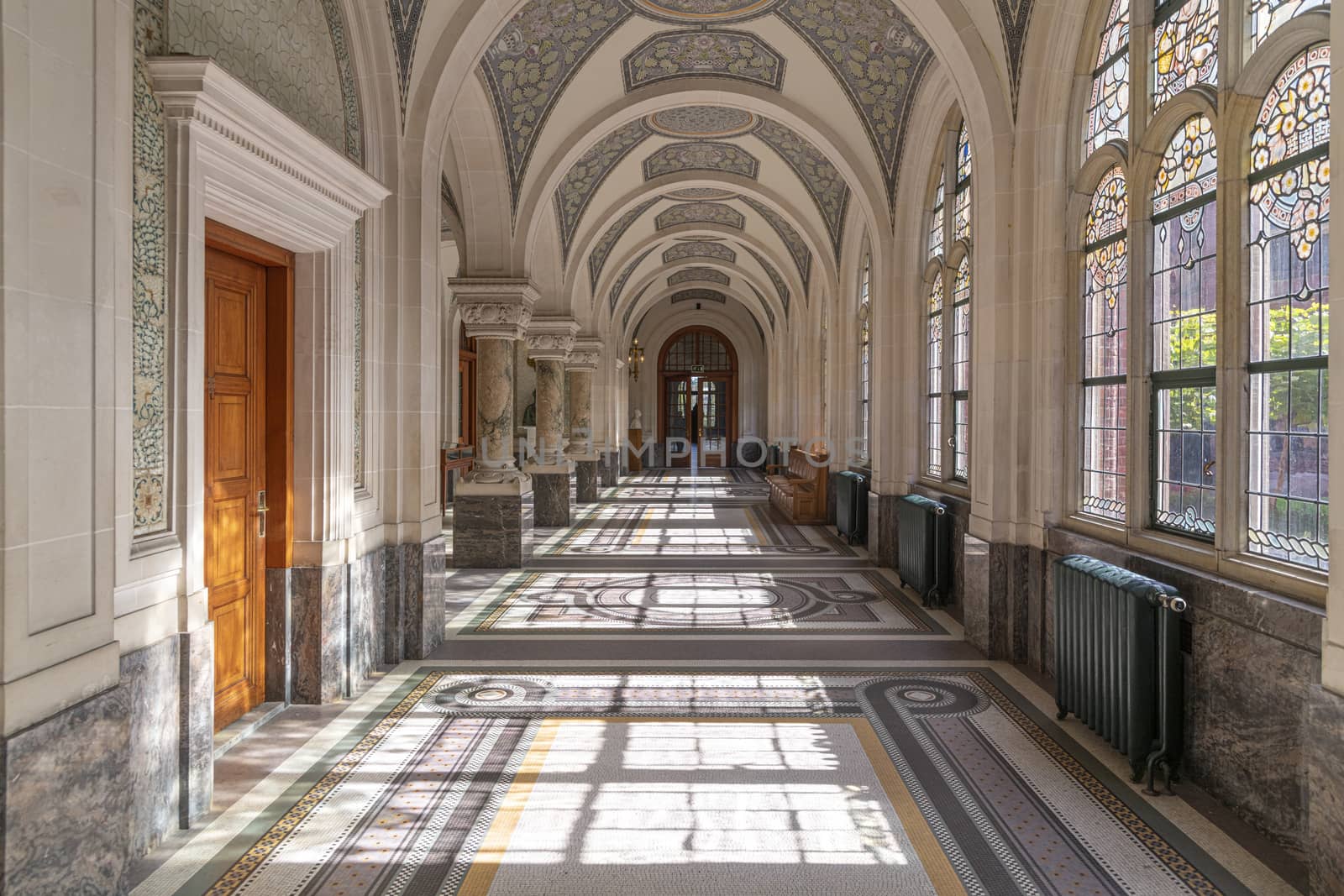 Corridor of the Peace Palace, seat of the International Court of Justice, The Hague, Netherlands