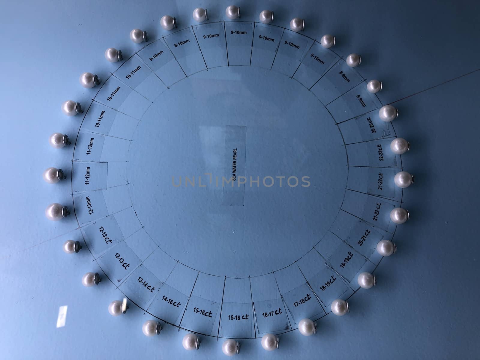 Beautiful view of pearls in the museum