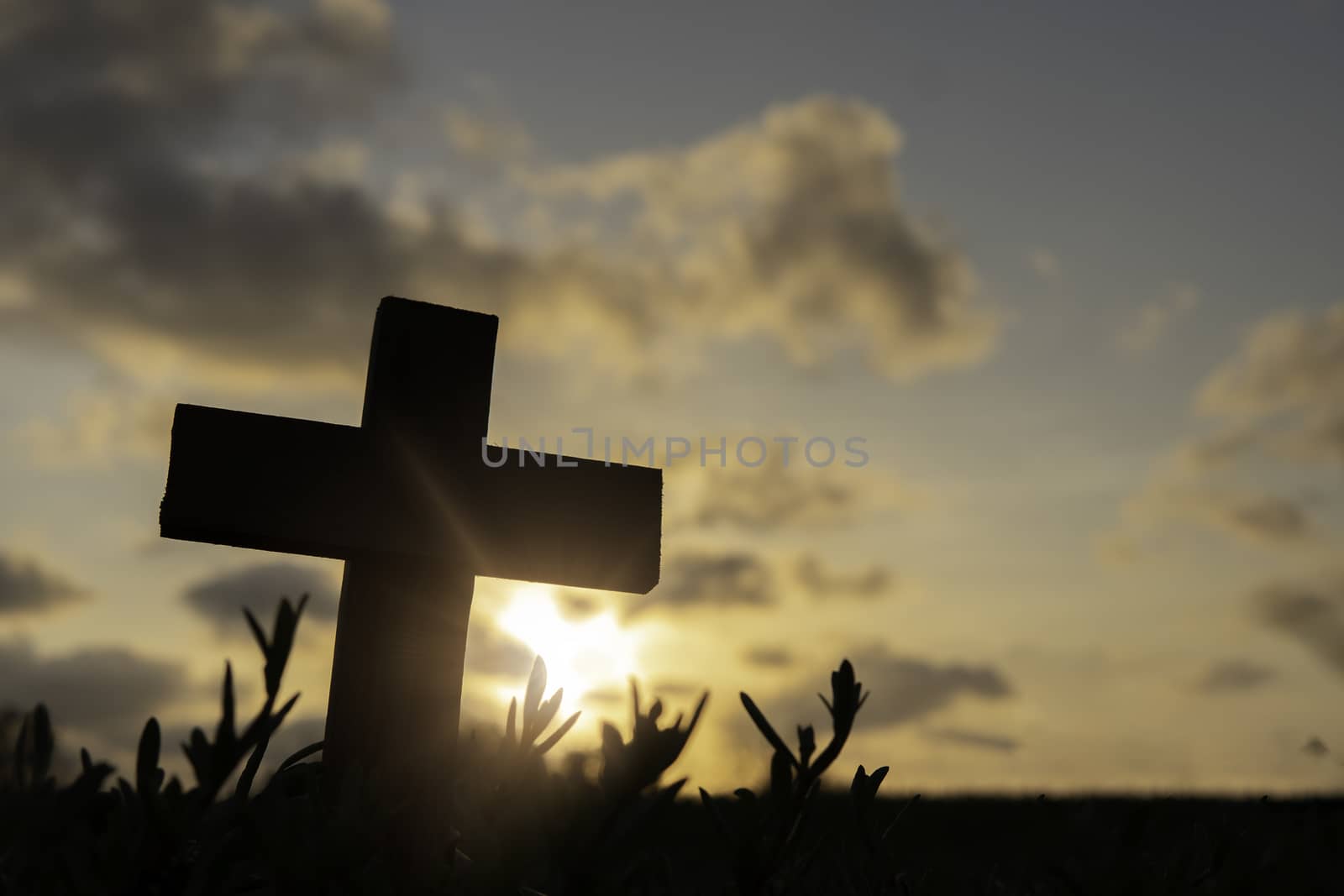 Silhouette Jesus christ death on cross crucifixion on calvary  by golfmhee