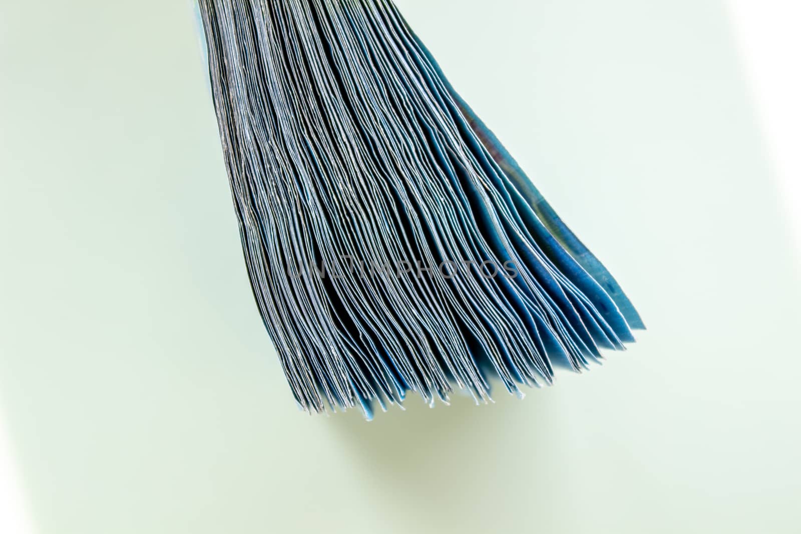 A bundle of 20 Euro banknotes and coins on a light background