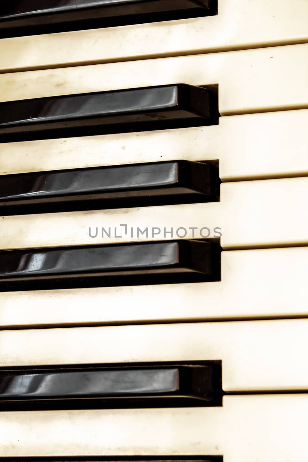Black and white piano keys. Musical instrument.