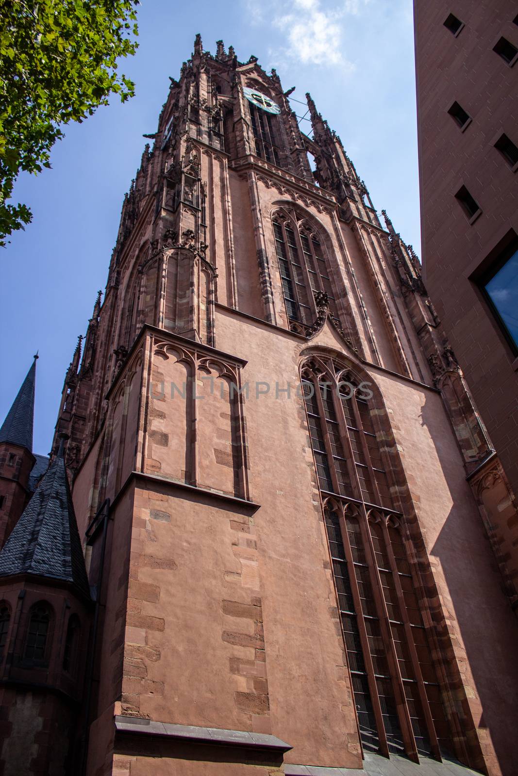 Street view of Frankfurt. Frankfurt am Main is the largest city in the German state of Hesse and the fifth-largest city in Germany. 2019