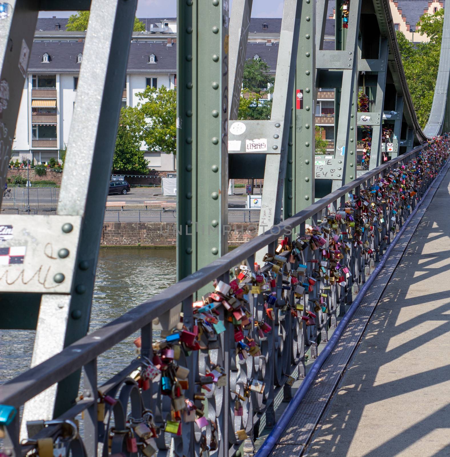 Padlocks on a bridge in Frankfurt am main, Germany. by AnatoliiFoto
