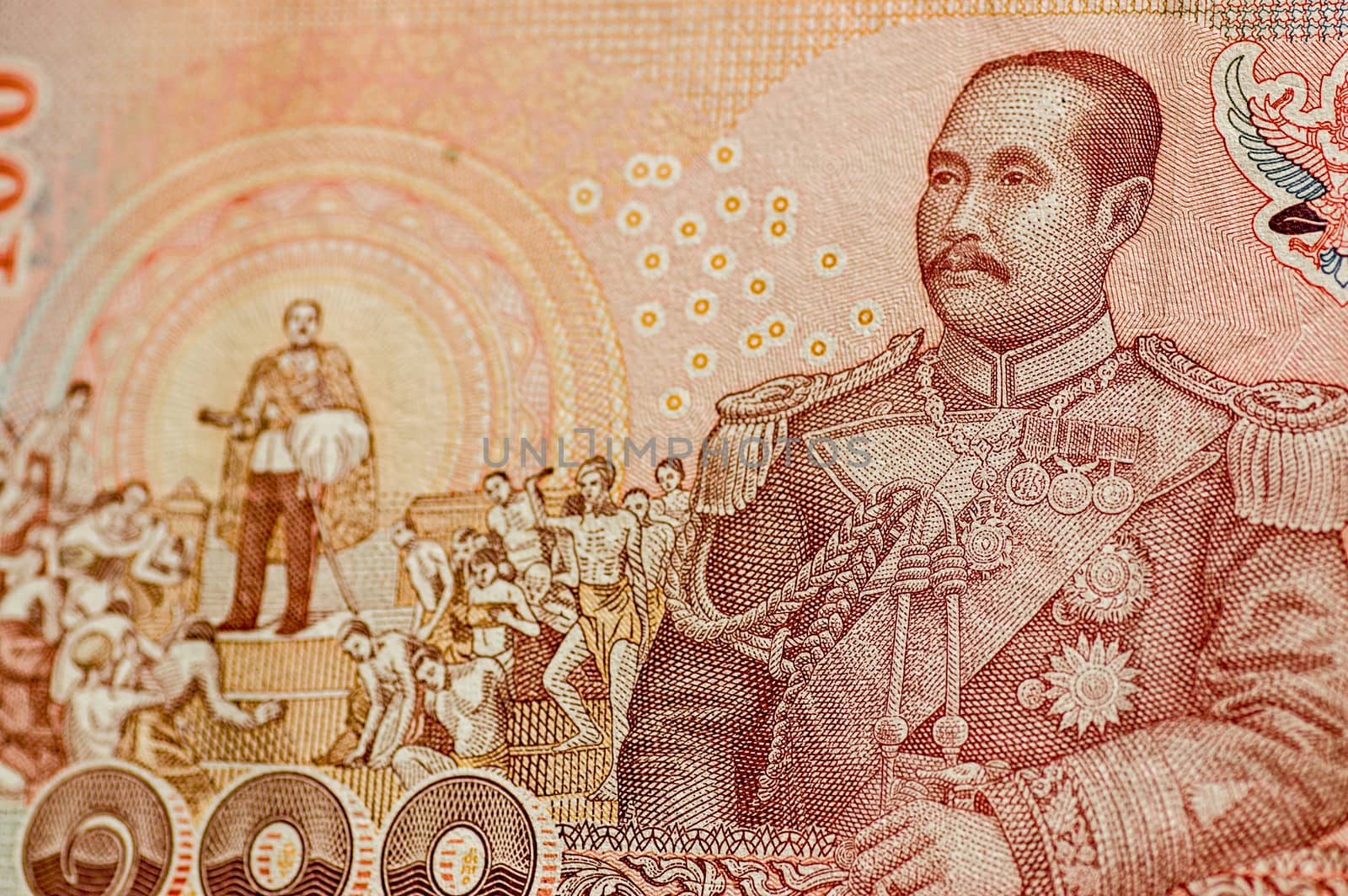 King Rama V on Thai banknote by BasPhoto