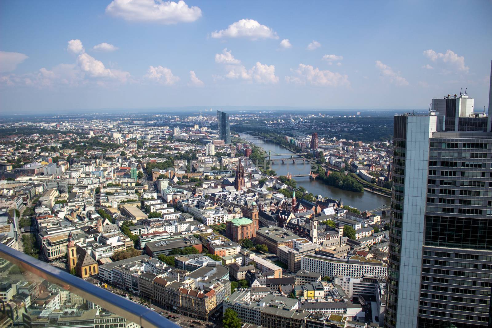 View from the Maintower in Frankfurt am Main, Germany.