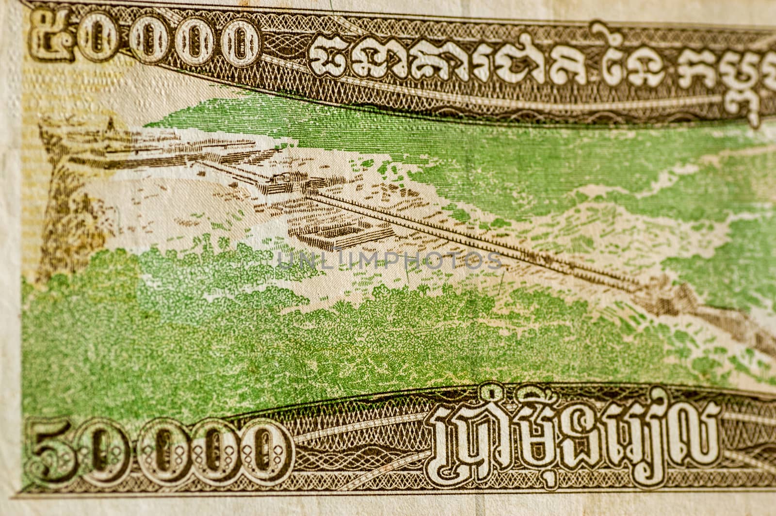 Road to Preah Vihear Temple on Cambodian banknote by BasPhoto