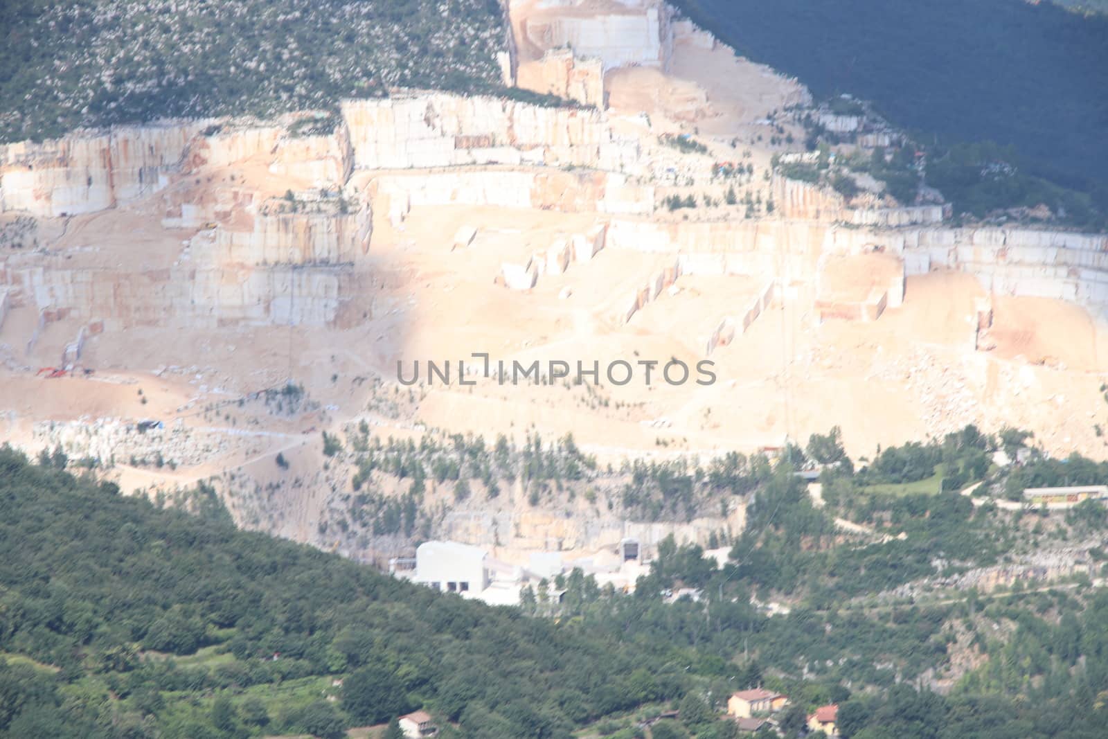 mountains with marble quarries in Botticino in northern Italy