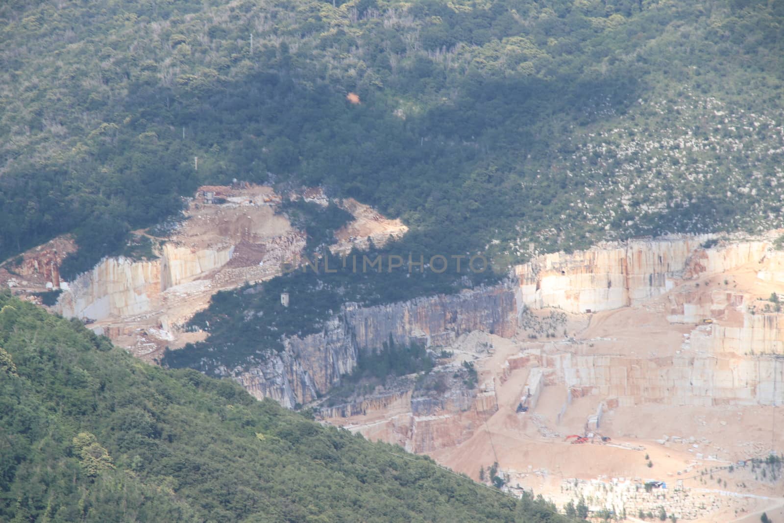 mountains with marble quarries in Botticino in northern Italy