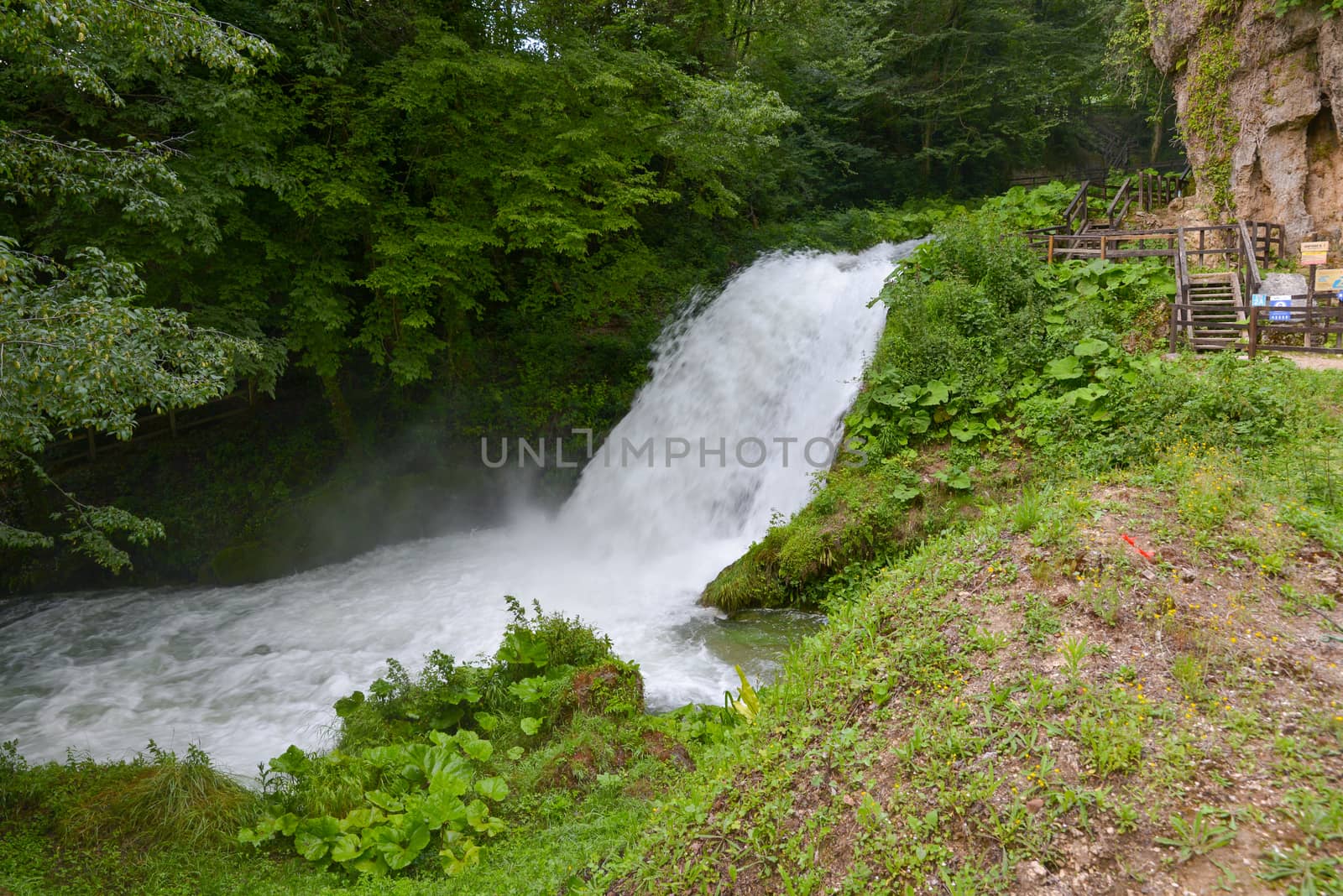 marmore waterfall lower part of the highest in the european province of terni umbria